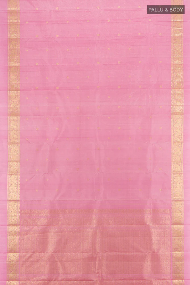 Rose pink Kanjivaram Silk Saree - Image 5