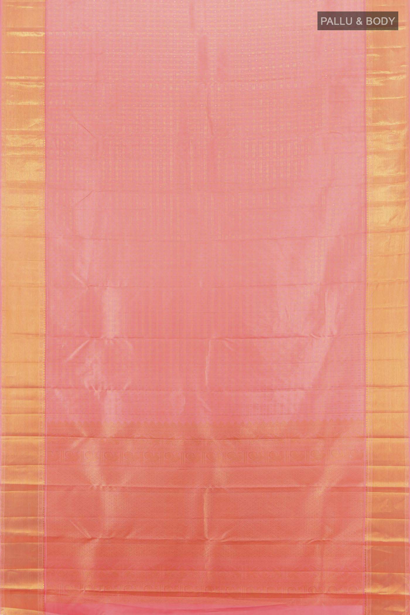 Coral Kanjivaram Silk Saree - Image 5