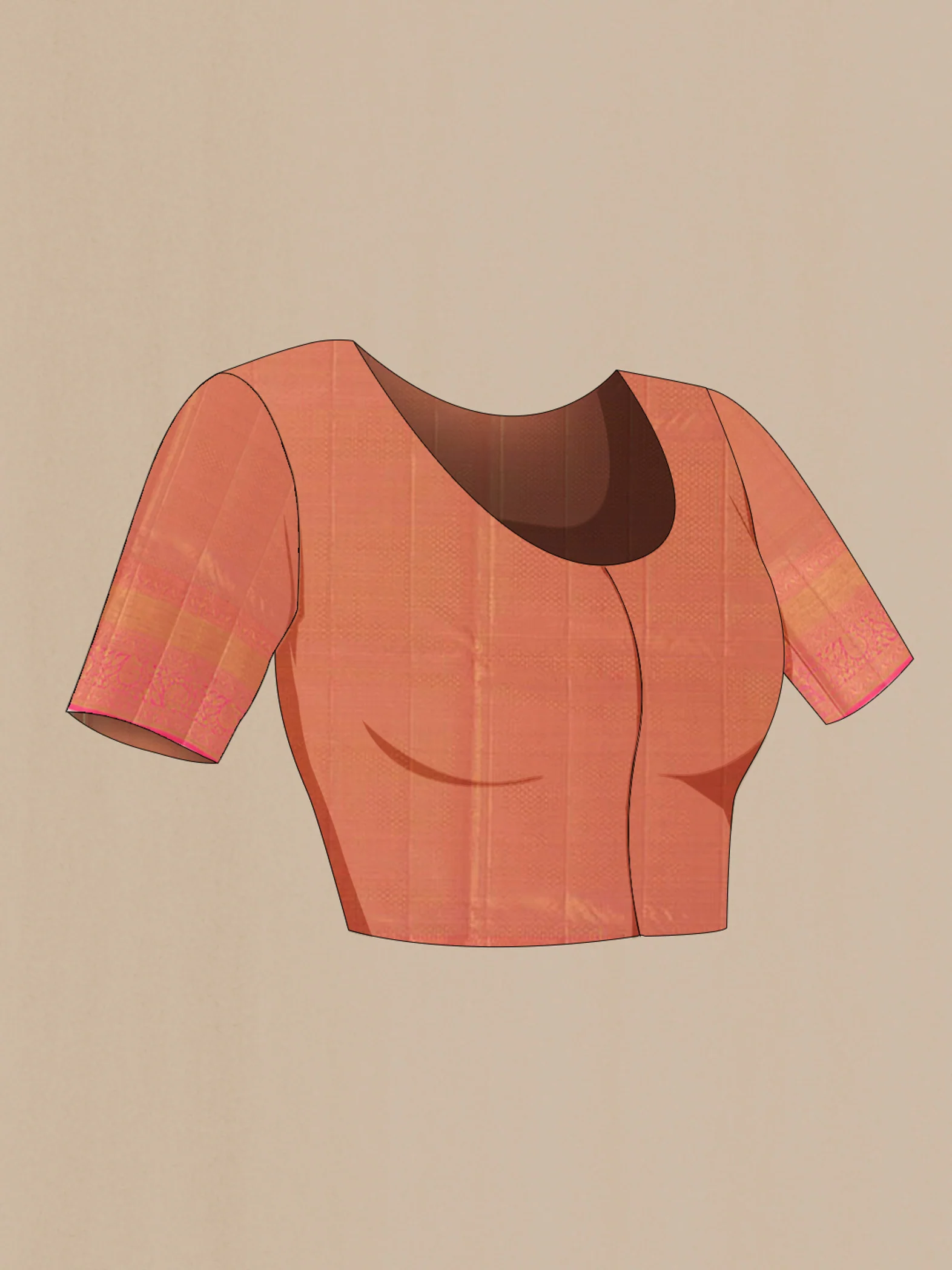 Rose Gold Kanjivaram Tissue Silk Saree - Image 4