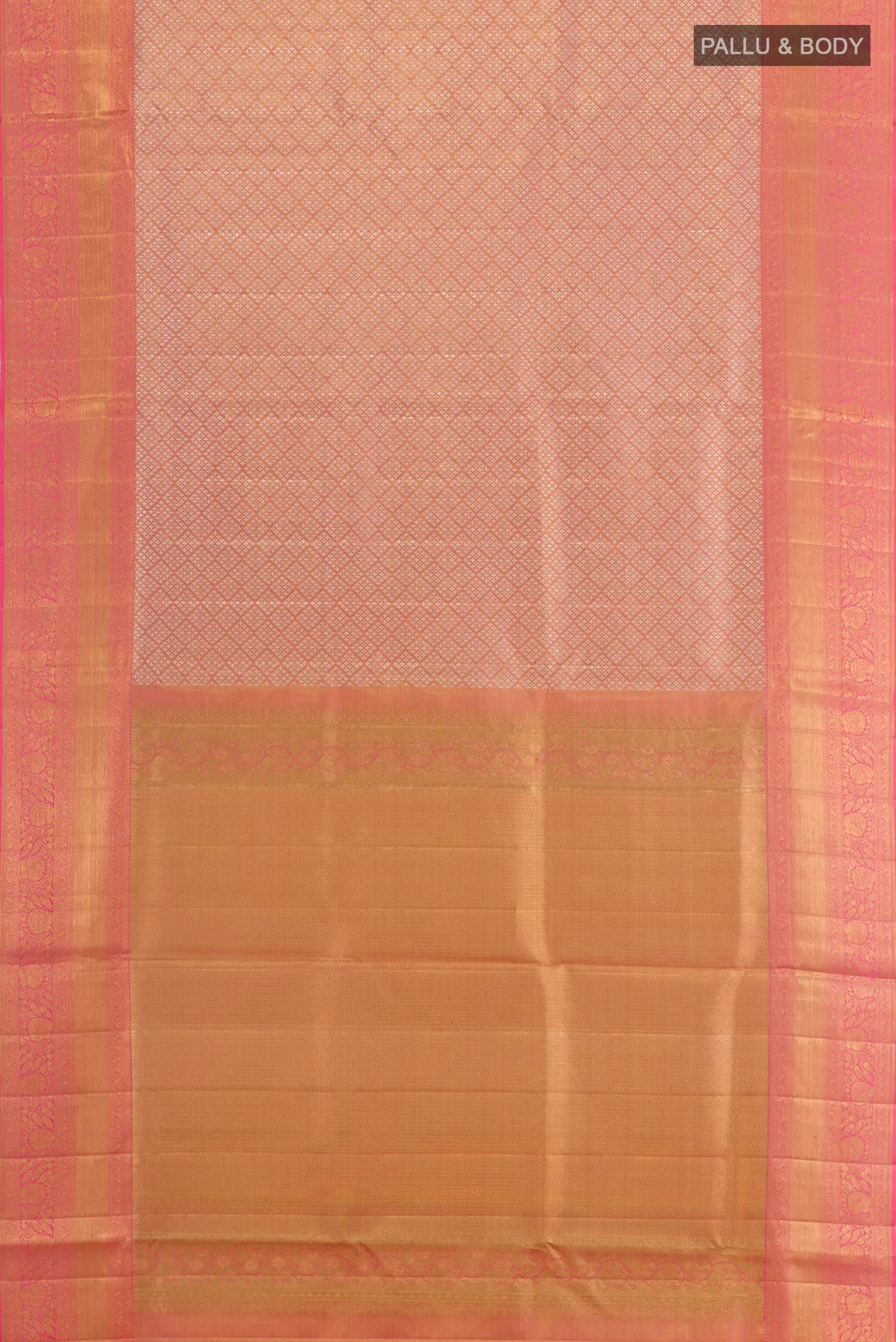 Rose Gold Kanjivaram Tissue Silk Saree - Image 5