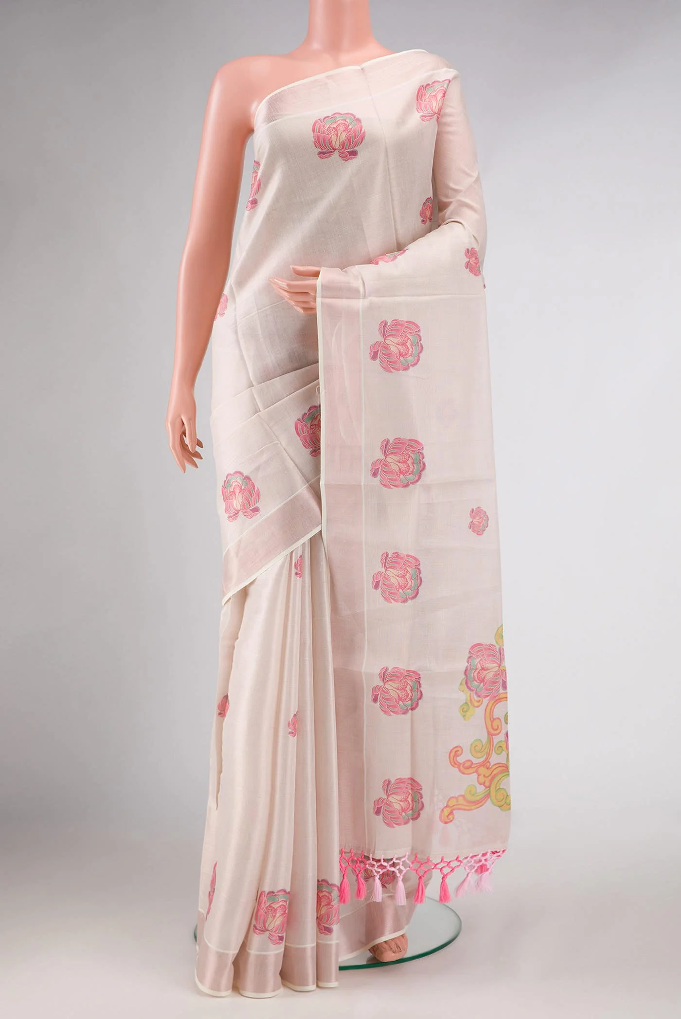 Rose Gold Kerala Cotton Saree