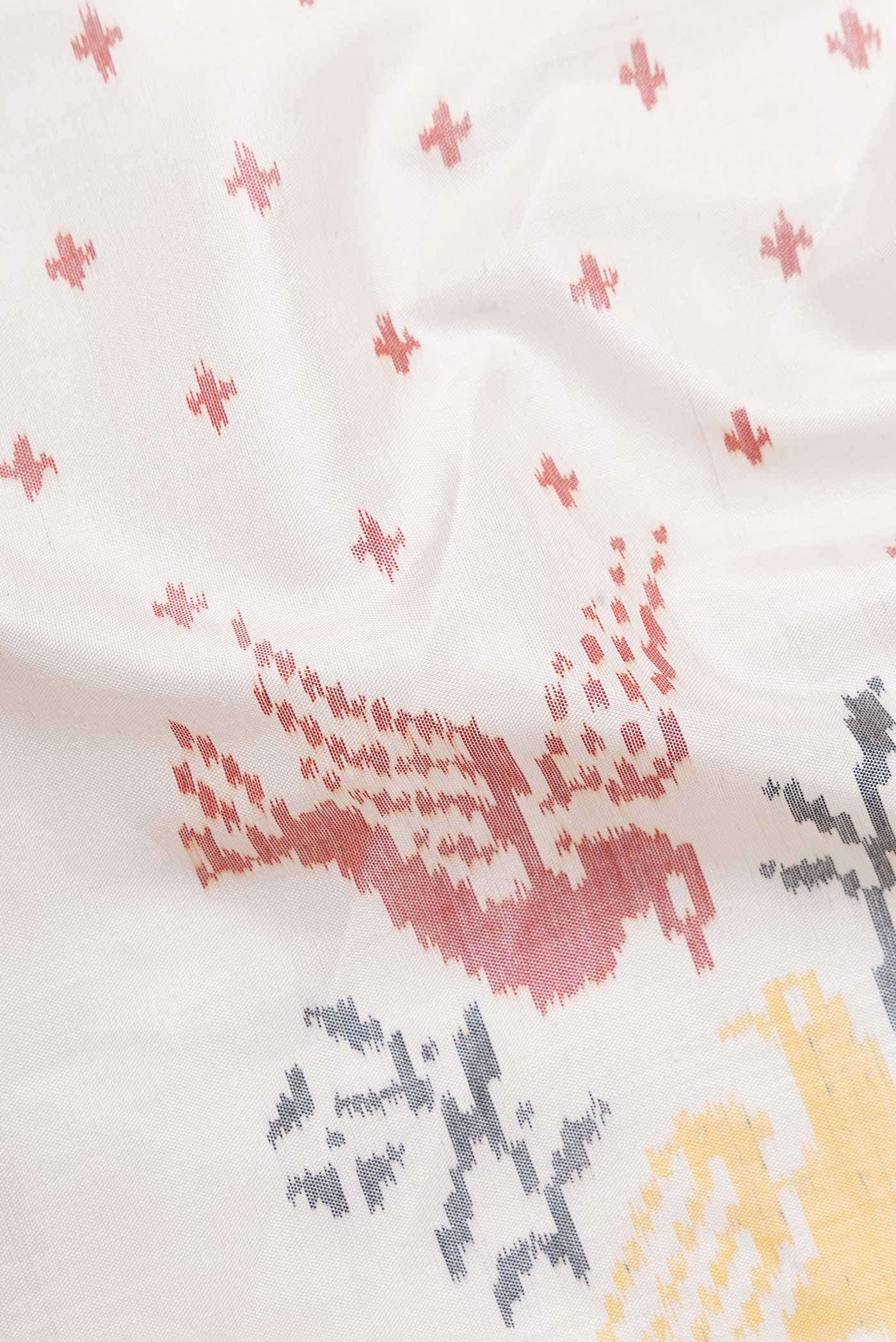 Rose Gold Rajkot Patola Silk Saree - Image 3