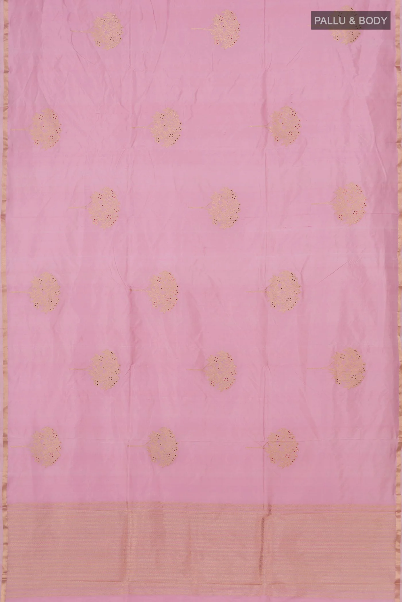 Rose pink Banarasi Katan Silk Saree - Image 5
