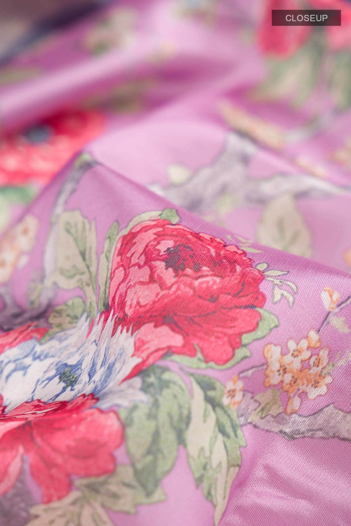 Lavender Banarasi Raw Silk Saree - Image 2