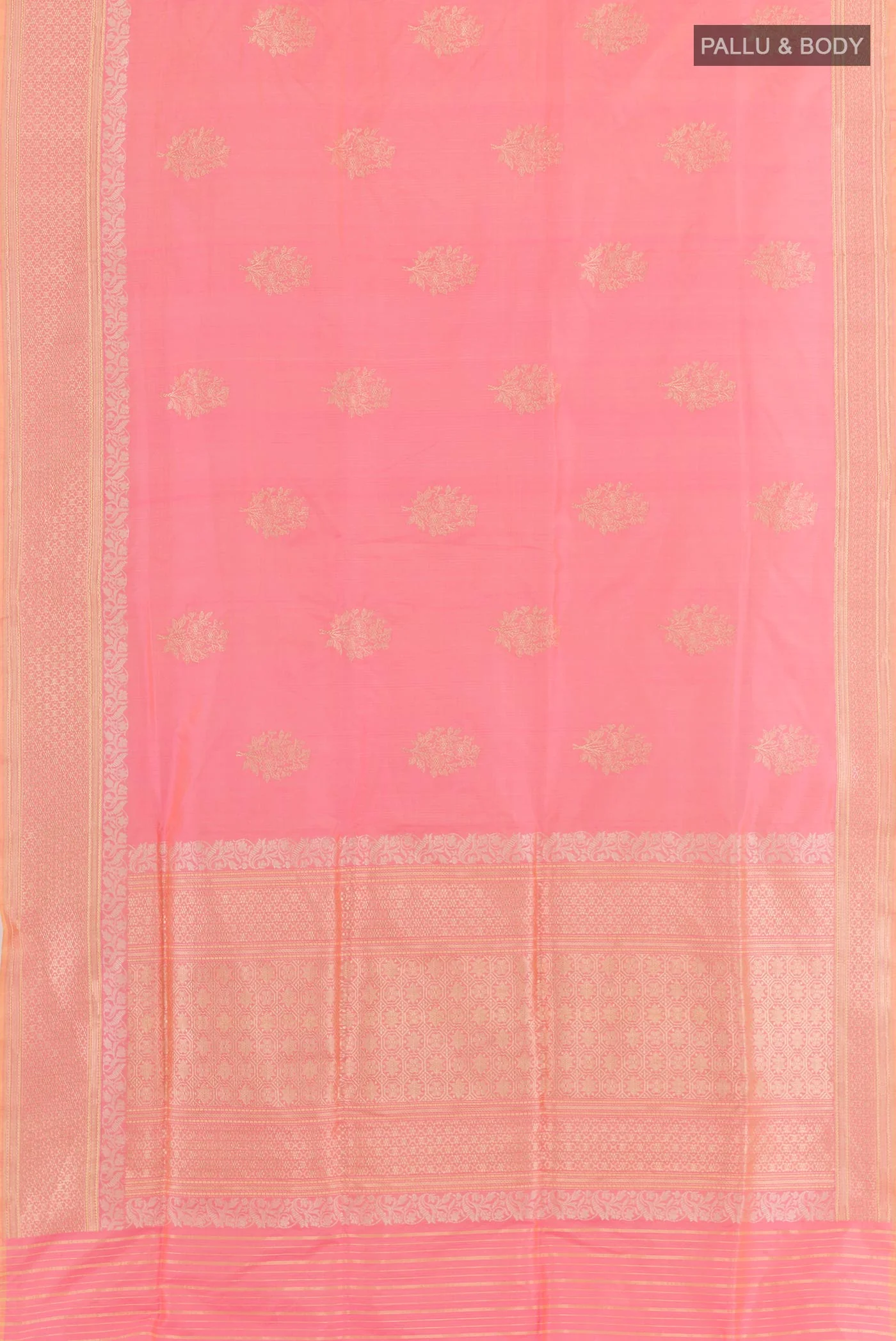 Rose pink Banarasi Silk Saree - Image 5