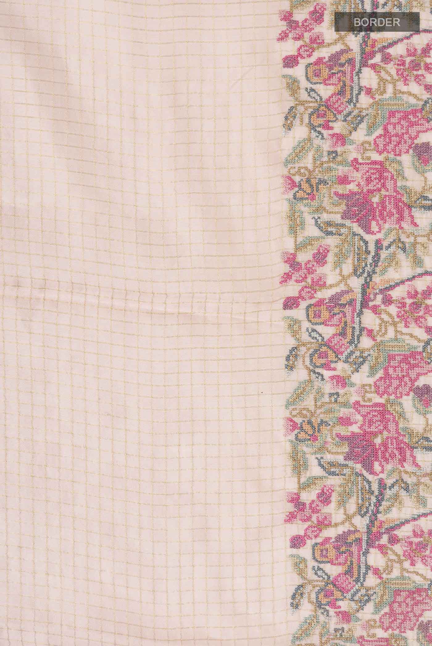 Rose pink Bhagalpuri Tussar Silk Saree - Image 3