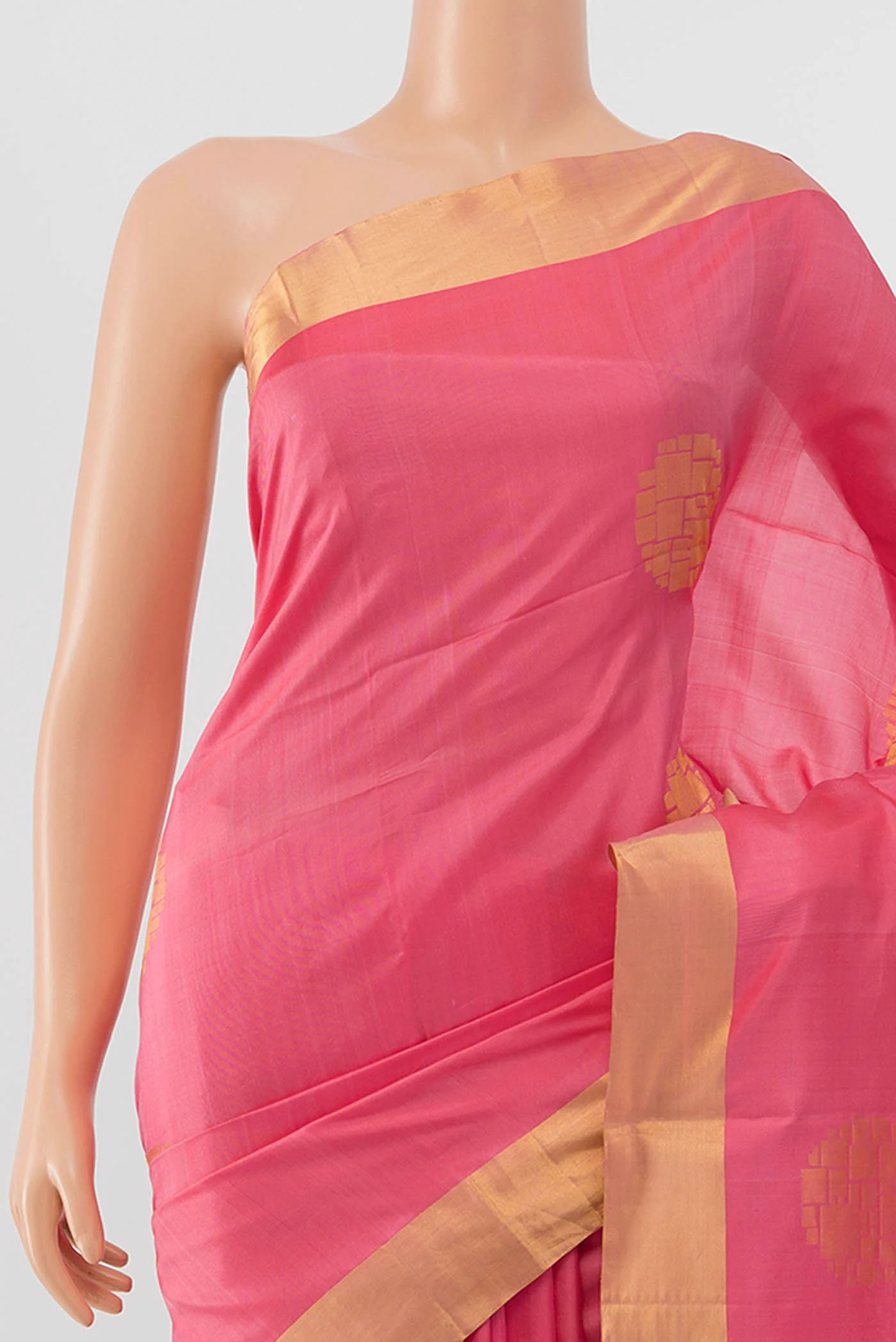 Rose pink Blended Soft Silk Saree - Image 2
