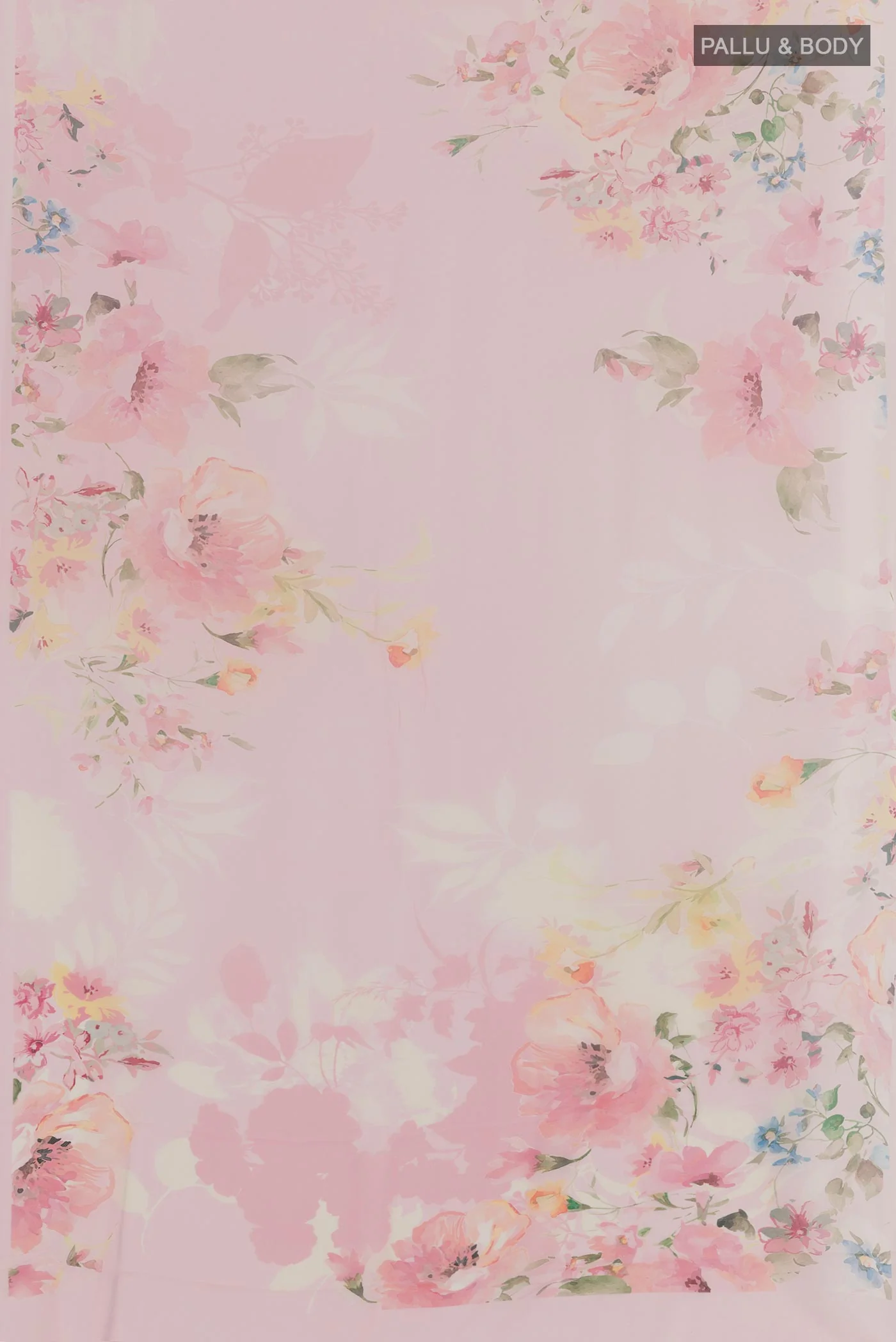 Rose pink Mysore Georgette Saree - Image 3