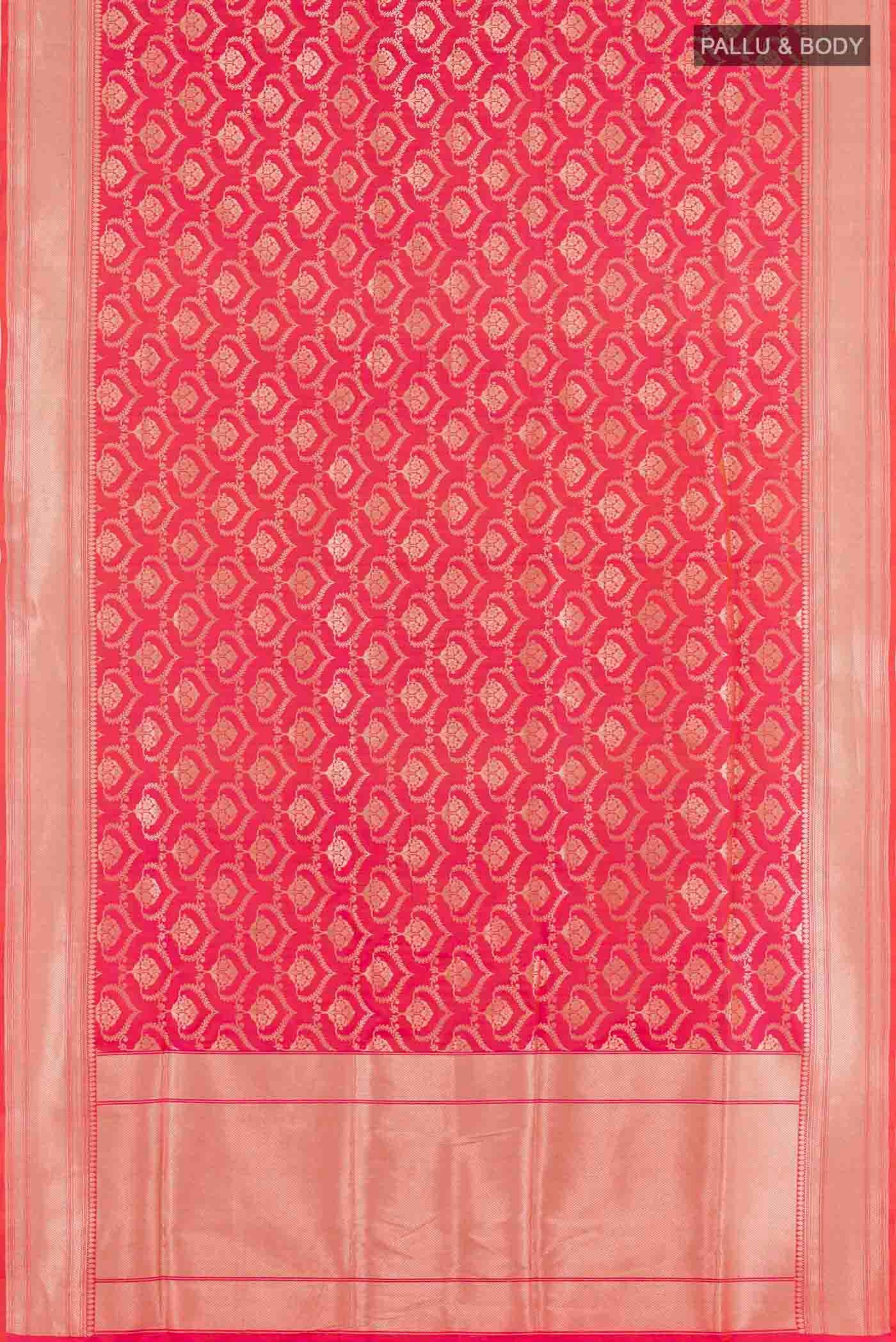Rose pink Dual Tone Banarasi Silk Saree - Image 3