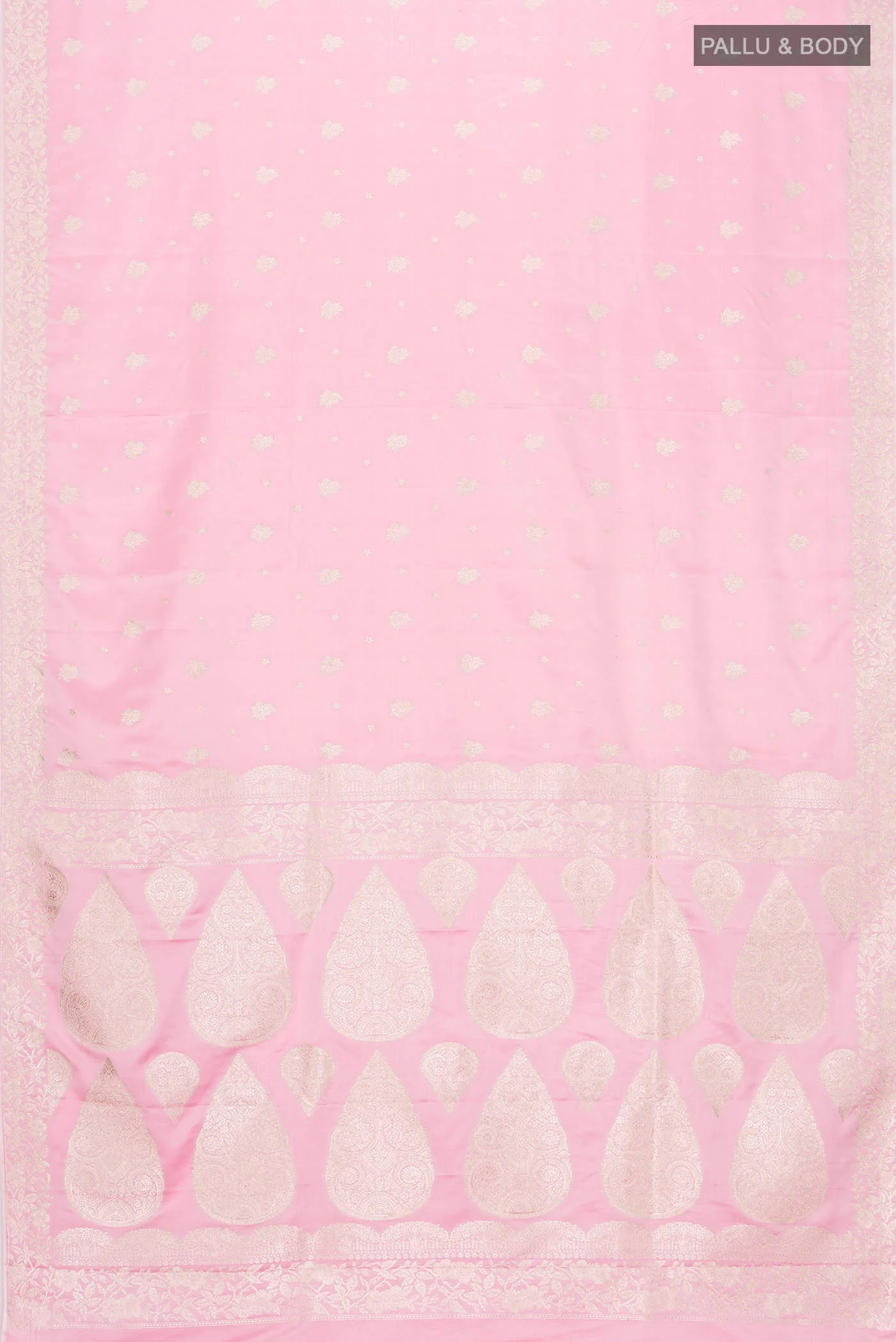 Rose pink Dual Tone Blended Banarasi Silk Saree - Image 3