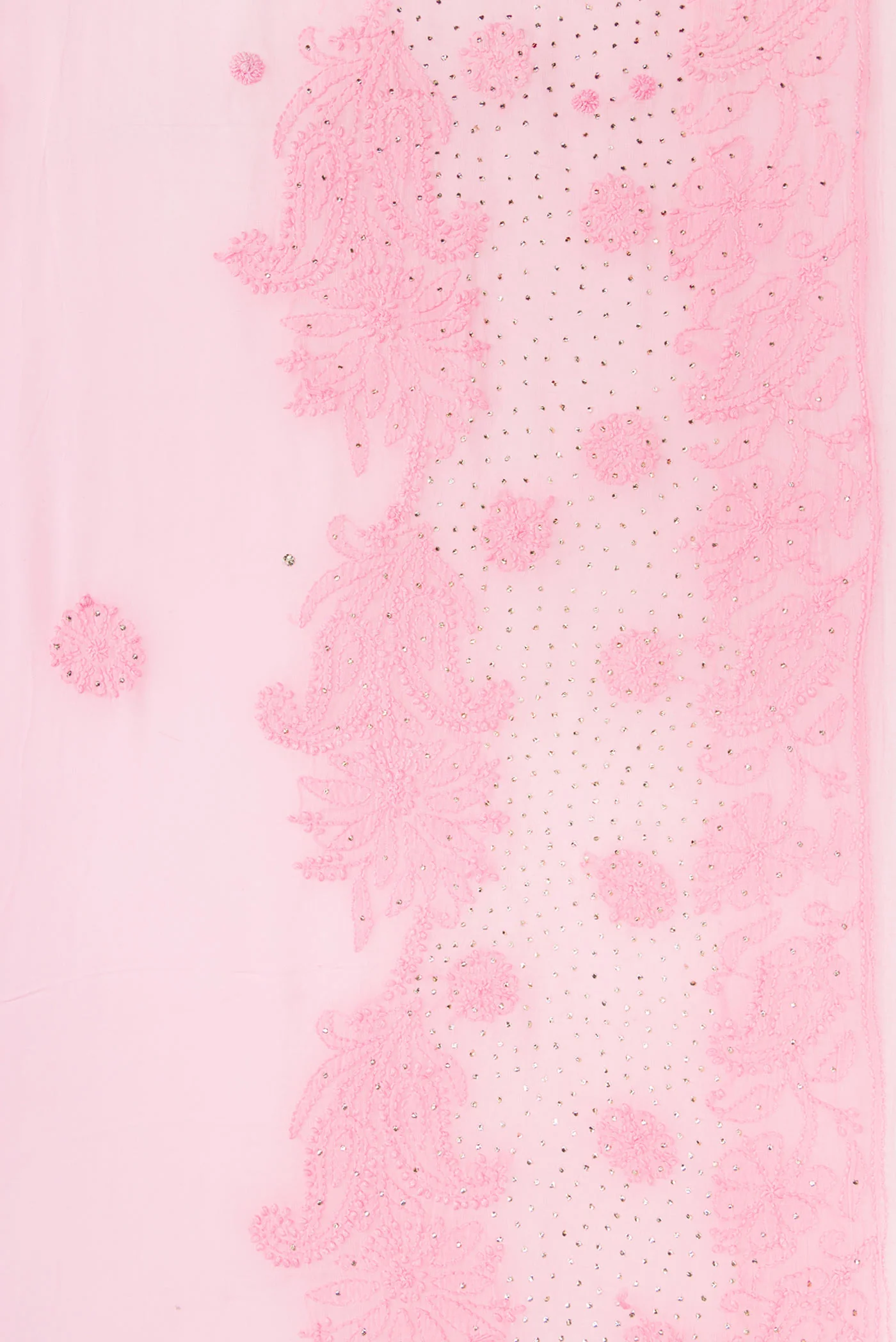 Rose pink Chikankari Georgette Saree - Image 4