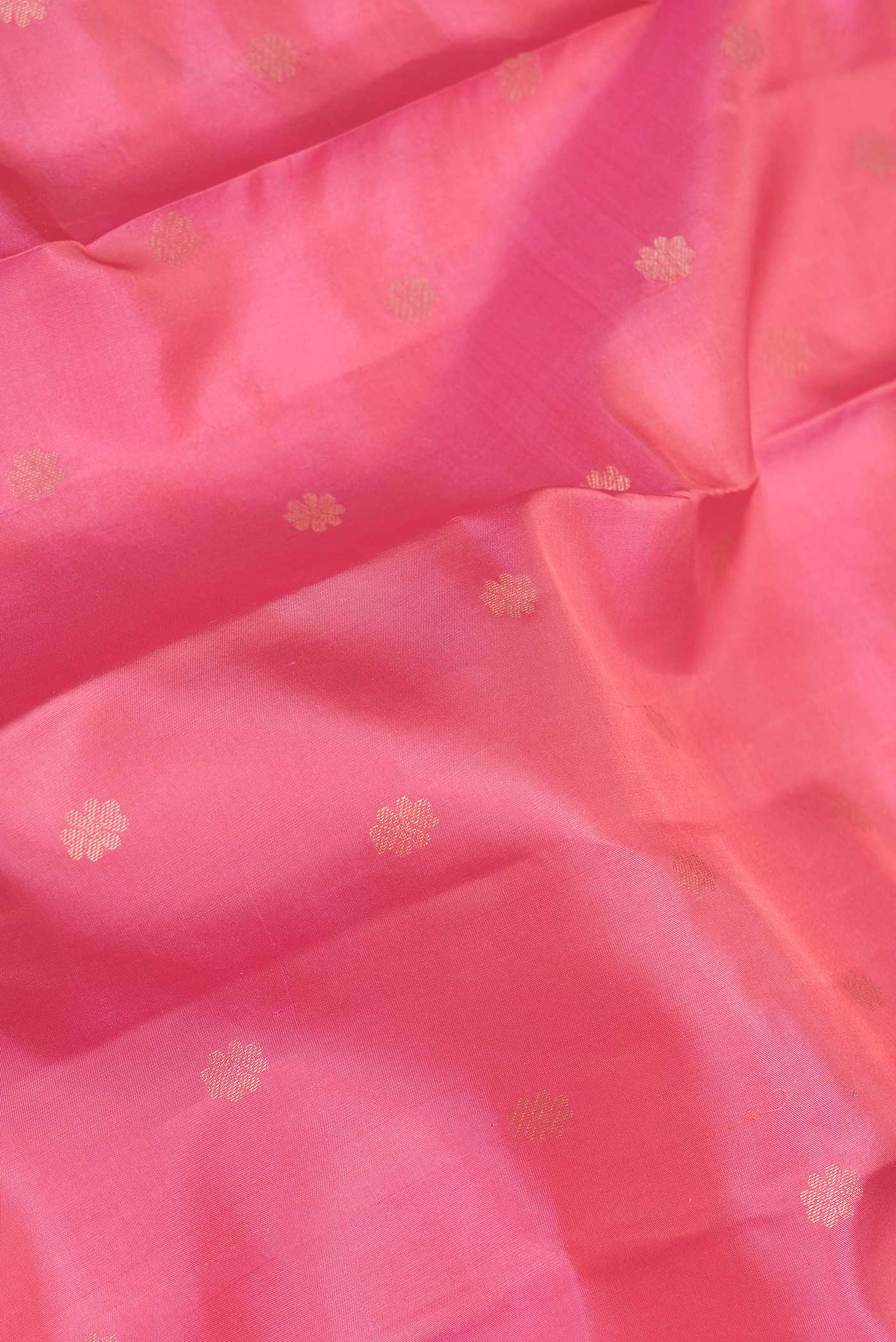 Rose pink Dual Tone Kanjivaram Saree - Image 2