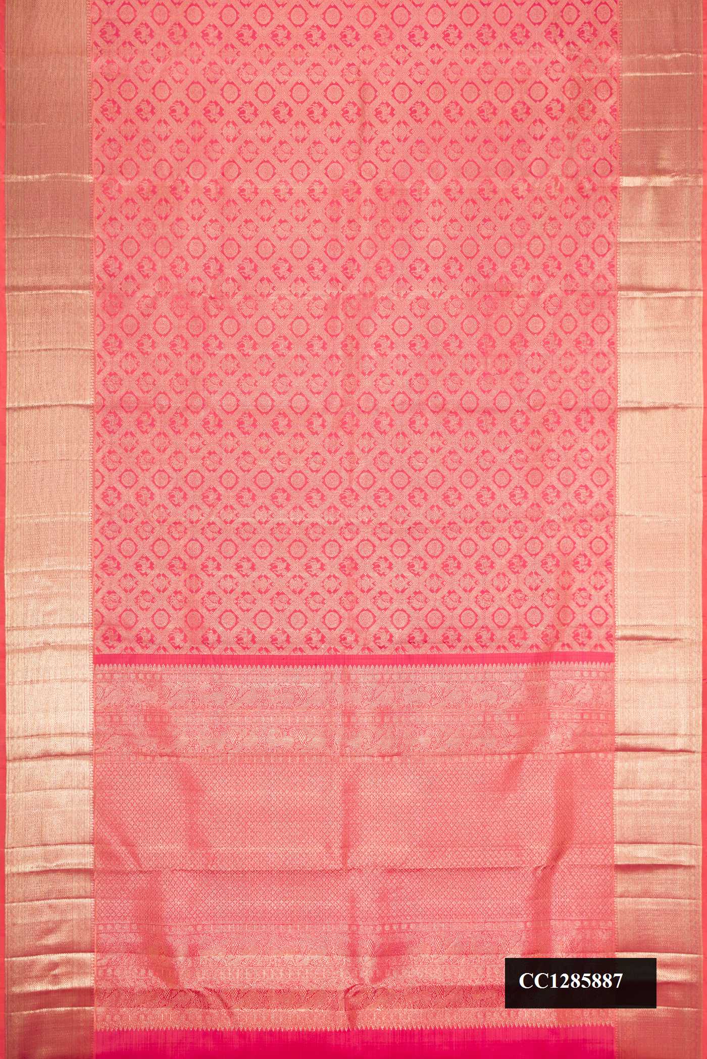 Rose pink Dual Tone Kanchipuram Silk Saree