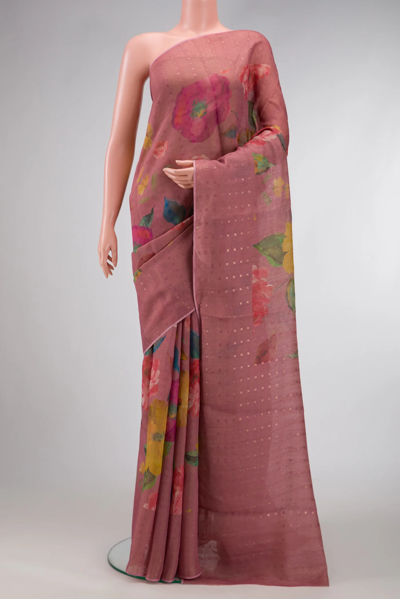 Mauve Tussar Silk Saree