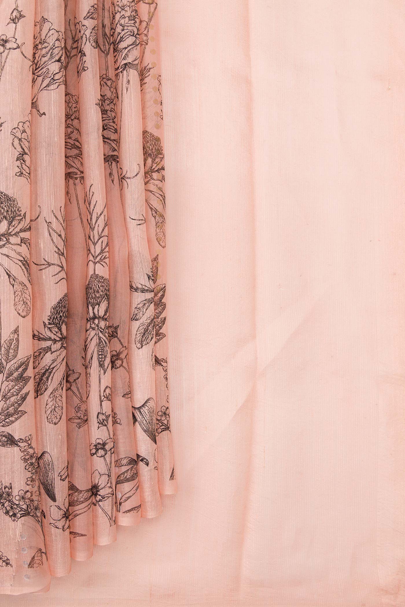 Rose pink Dual Tone Tussar Silk Saree - Image 3