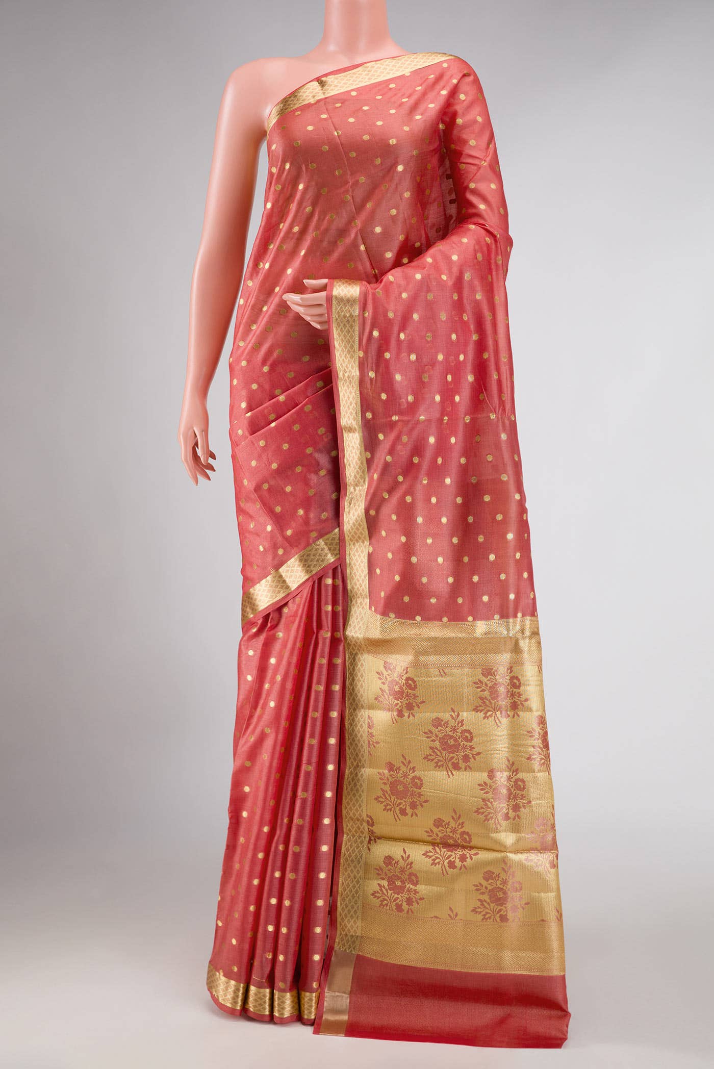 Rose pink Dual Tone Tussar Silk Saree