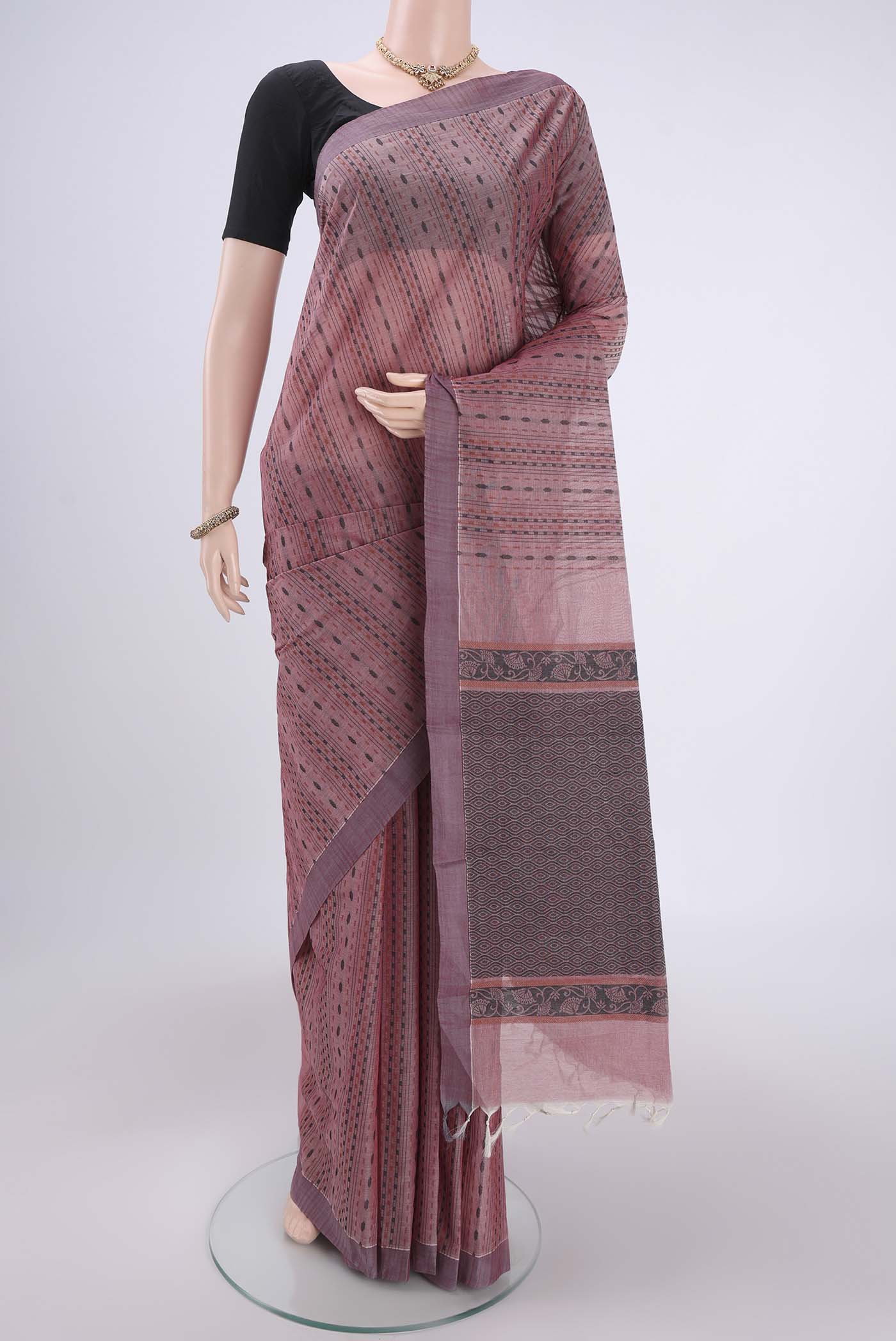 Rose Gold Kanchi Cotton Saree