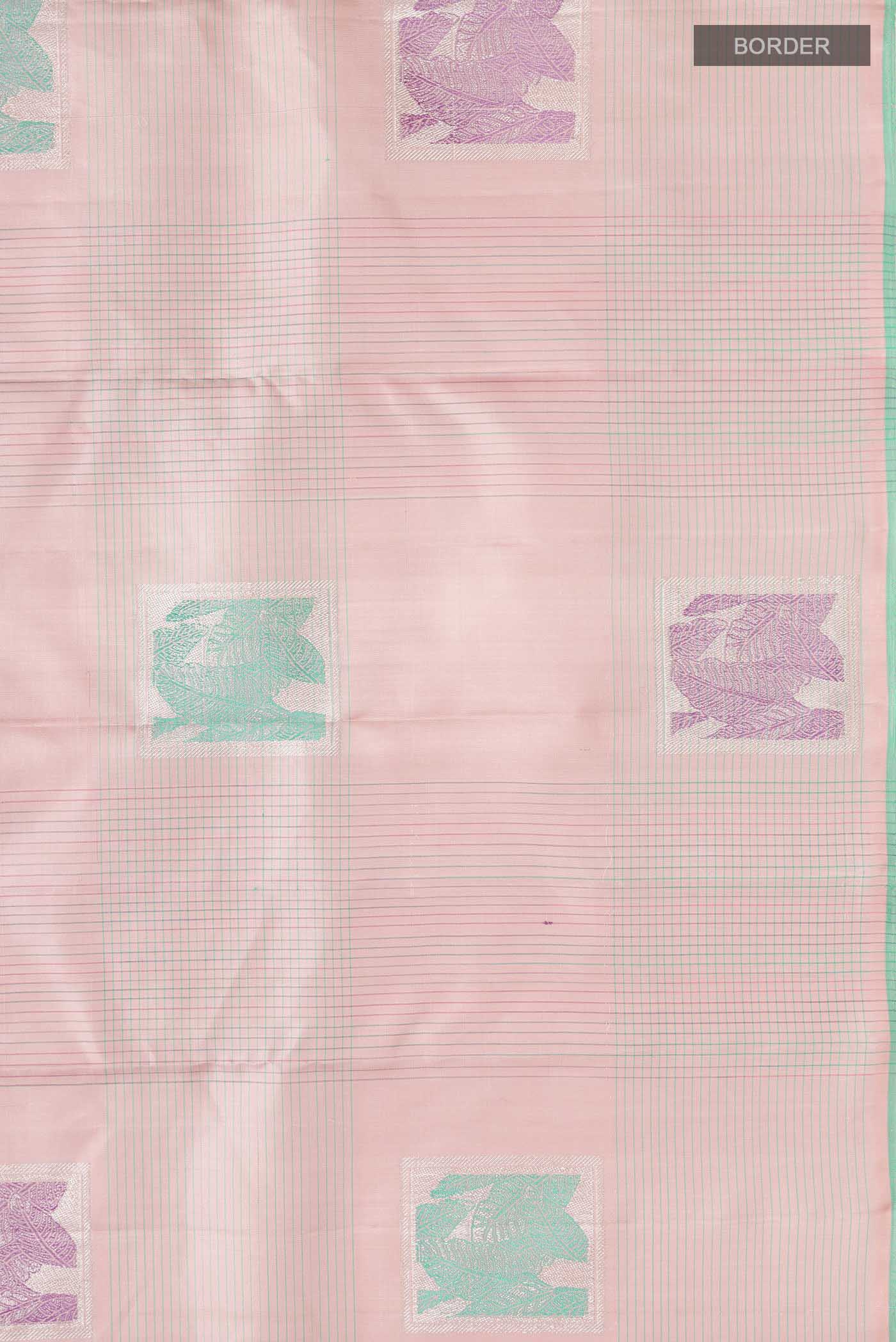 Rose pink Kanjivaram Silk Saree - Image 3