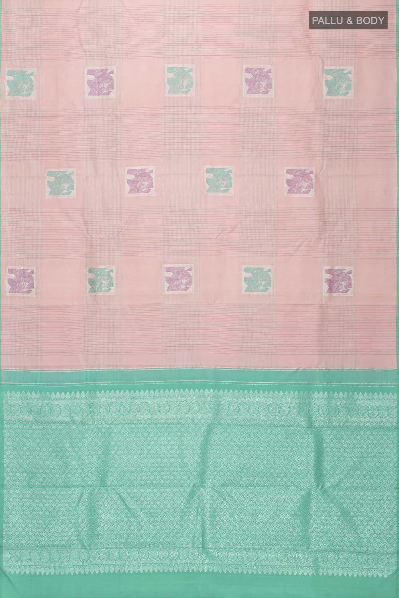 Rose pink Kanjivaram Silk Saree - Image 6