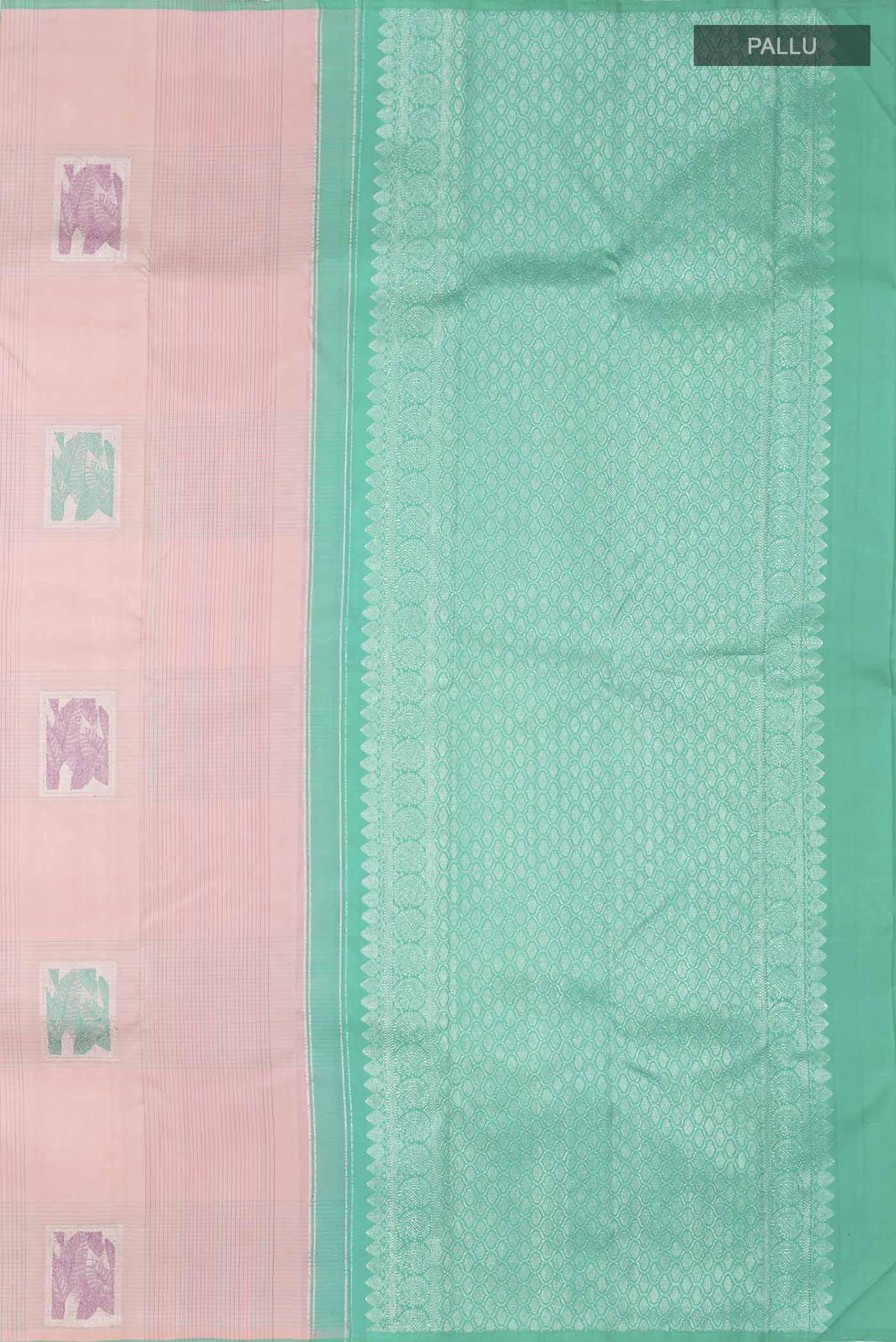 Rose pink Kanjivaram Silk Saree - Image 7