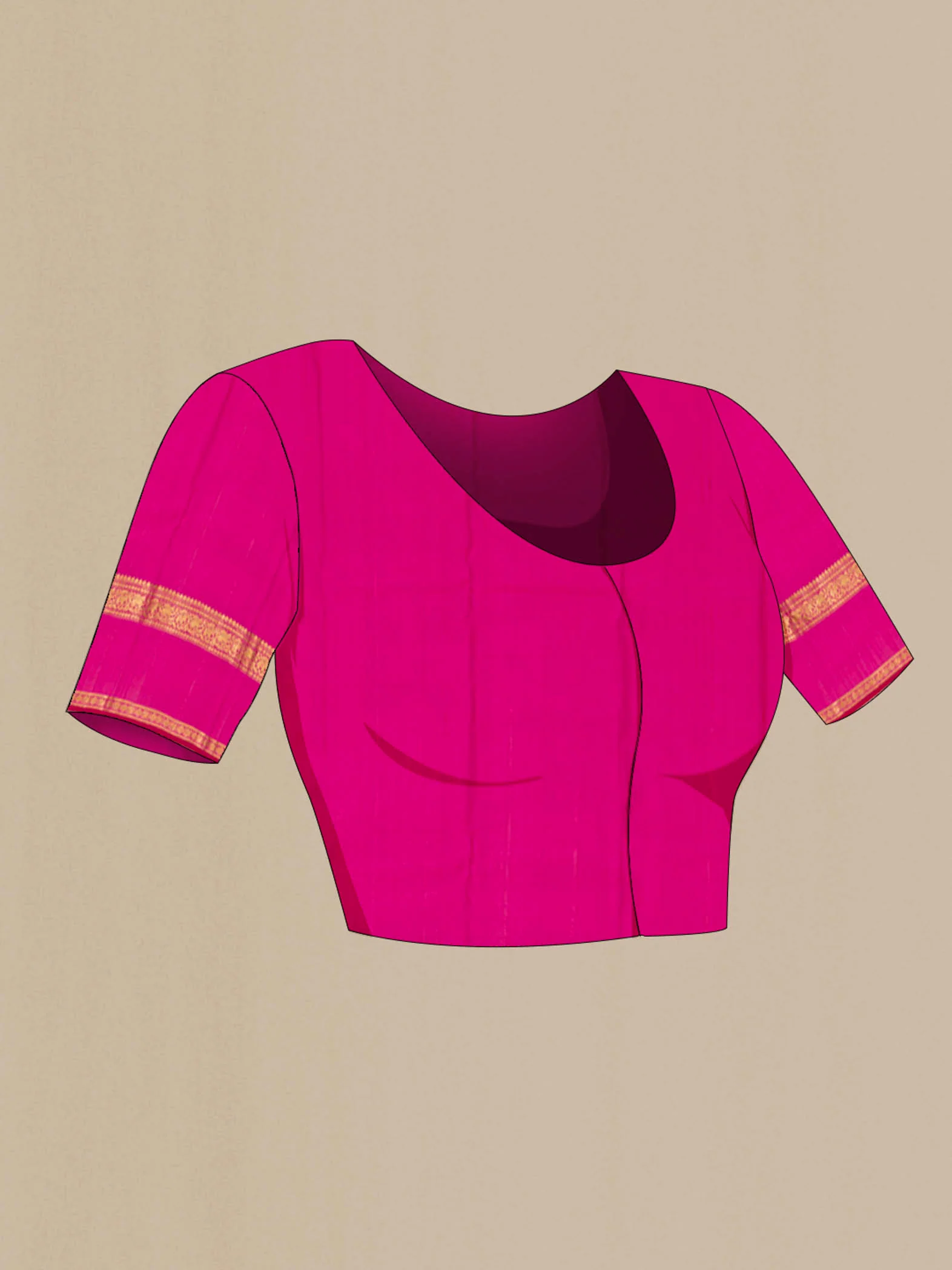 Rose pink Kanchipuram Silk Saree - Image 4