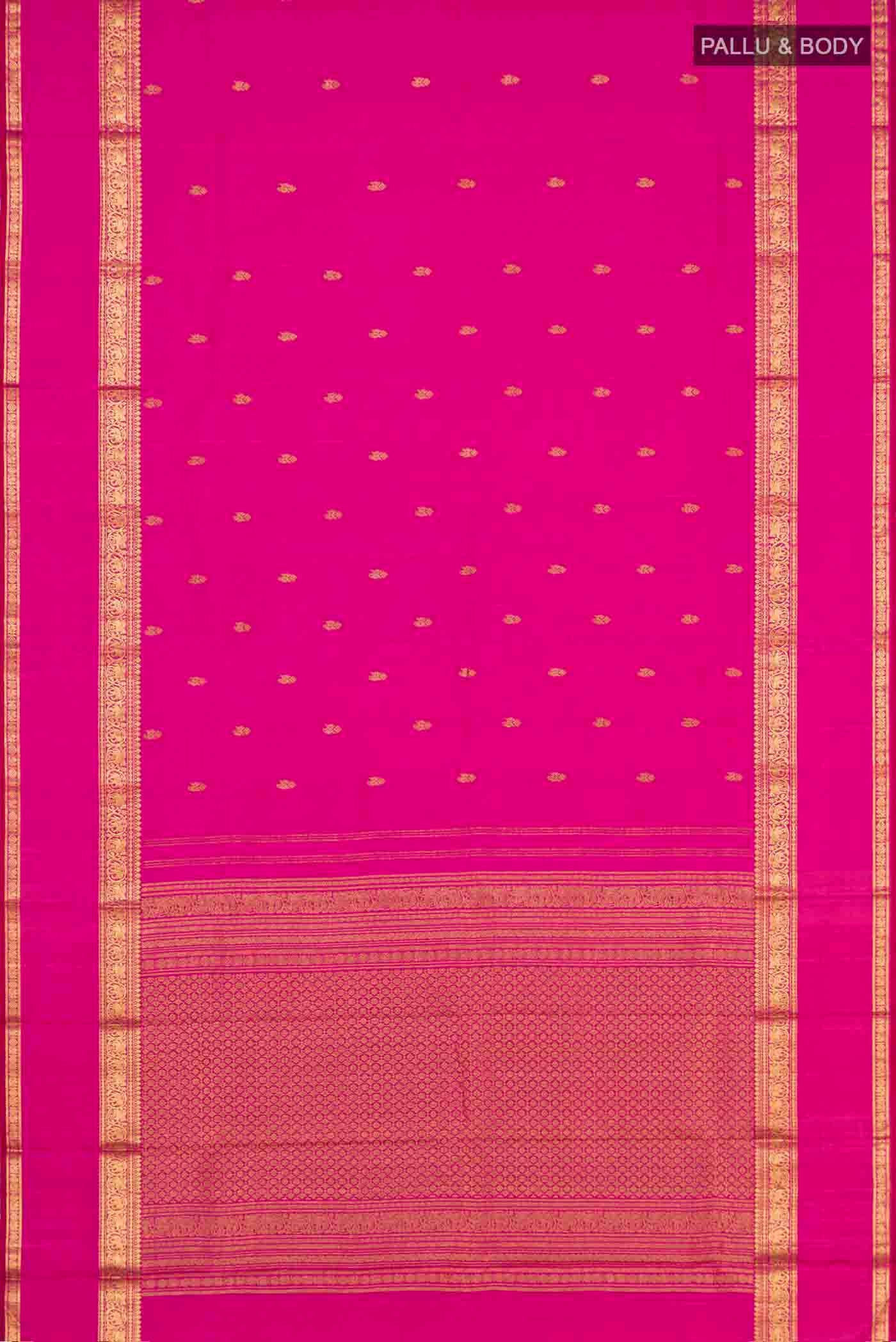 Rose pink Kanchipuram Silk Saree - Image 5