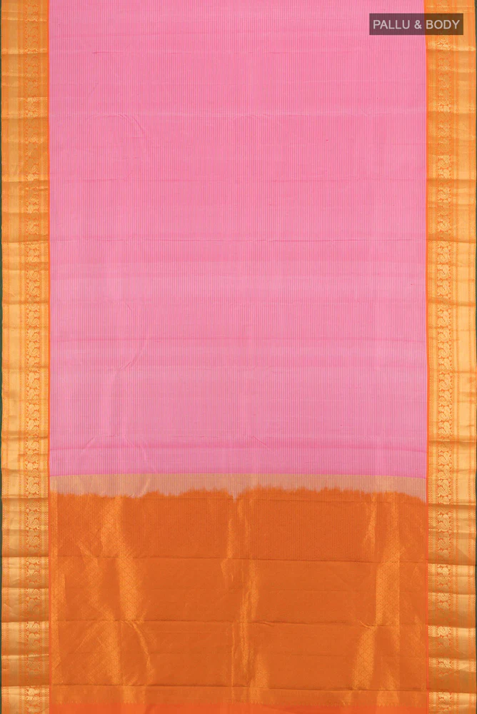 Rose pink Kanchipuram Silk Saree - Image 5