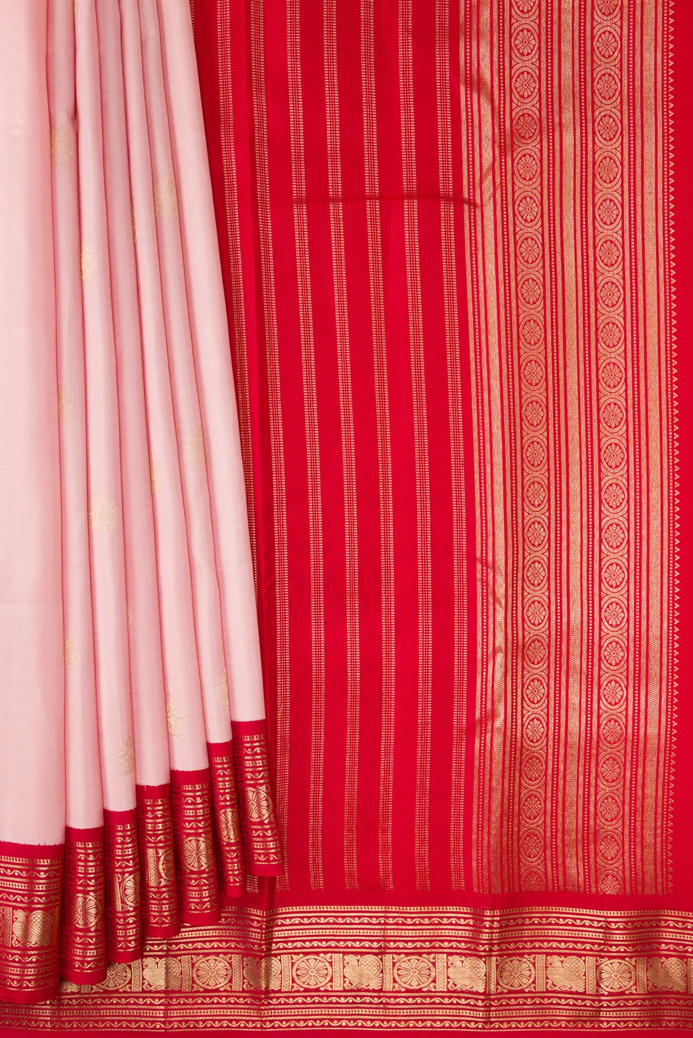 Rose pink Kanchipuram Silk Saree - Image 4