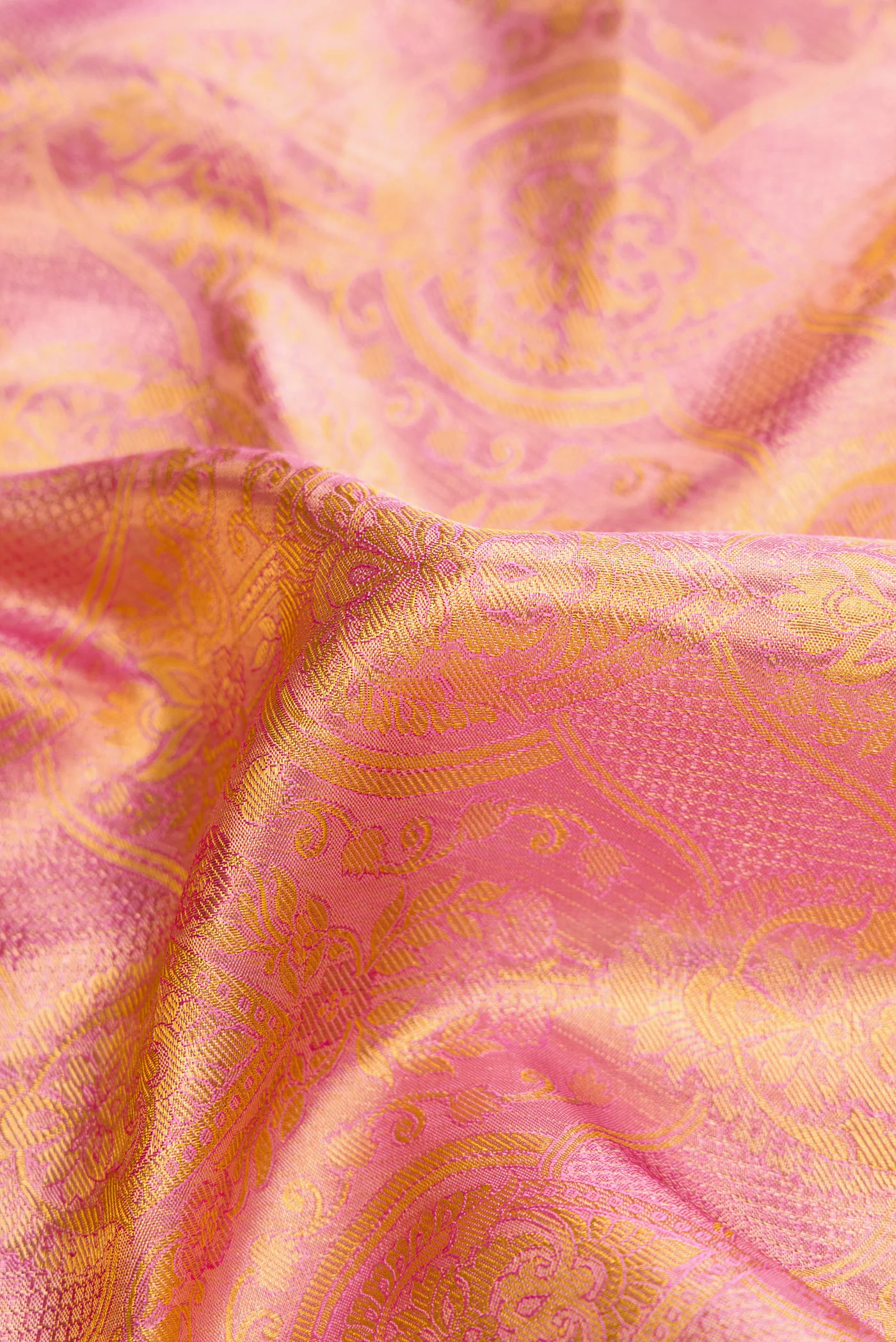 Rose pink Kanchipuram Tissue Silk Saree - Image 2
