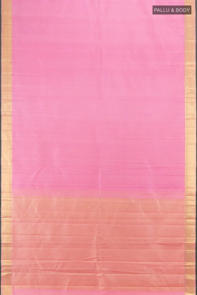 Rose pink Kanjivaram Silk Saree - Image 5