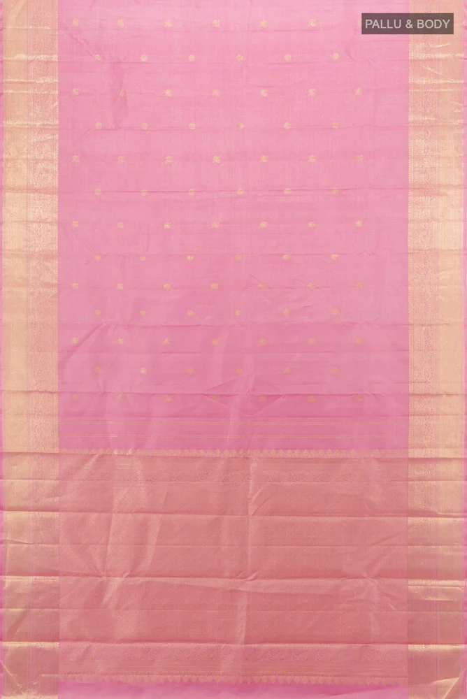 Rose pink Kanjivaram Silk Saree - Image 5