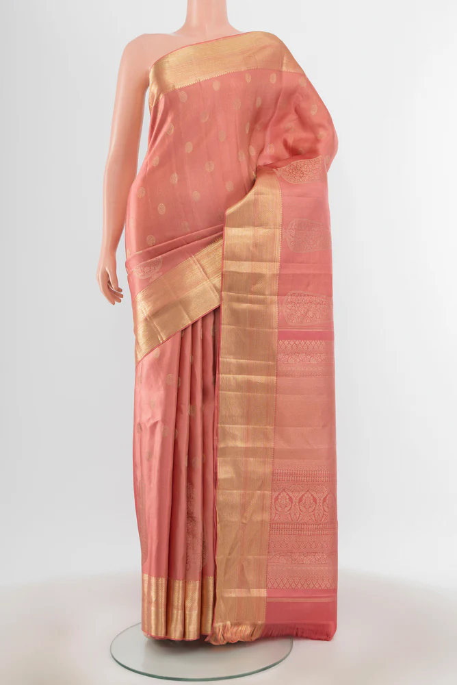 Peach Kanjivaram Silk Saree