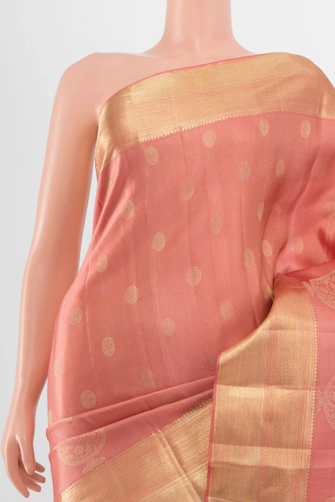 Peach Kanjivaram Silk Saree - Image 2