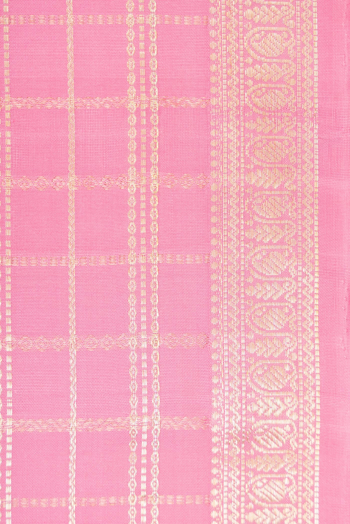 Rose pink Kanjivaram Silk Saree - Image 3