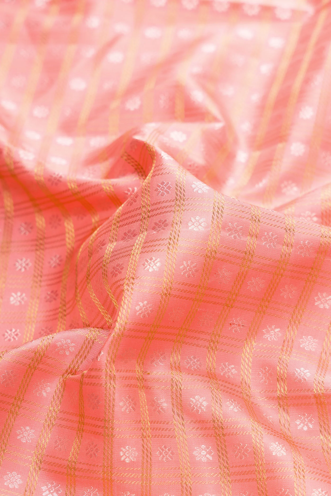 Pure Silk Pure Zari Rose pink Kanjivaram Saree - Image 2