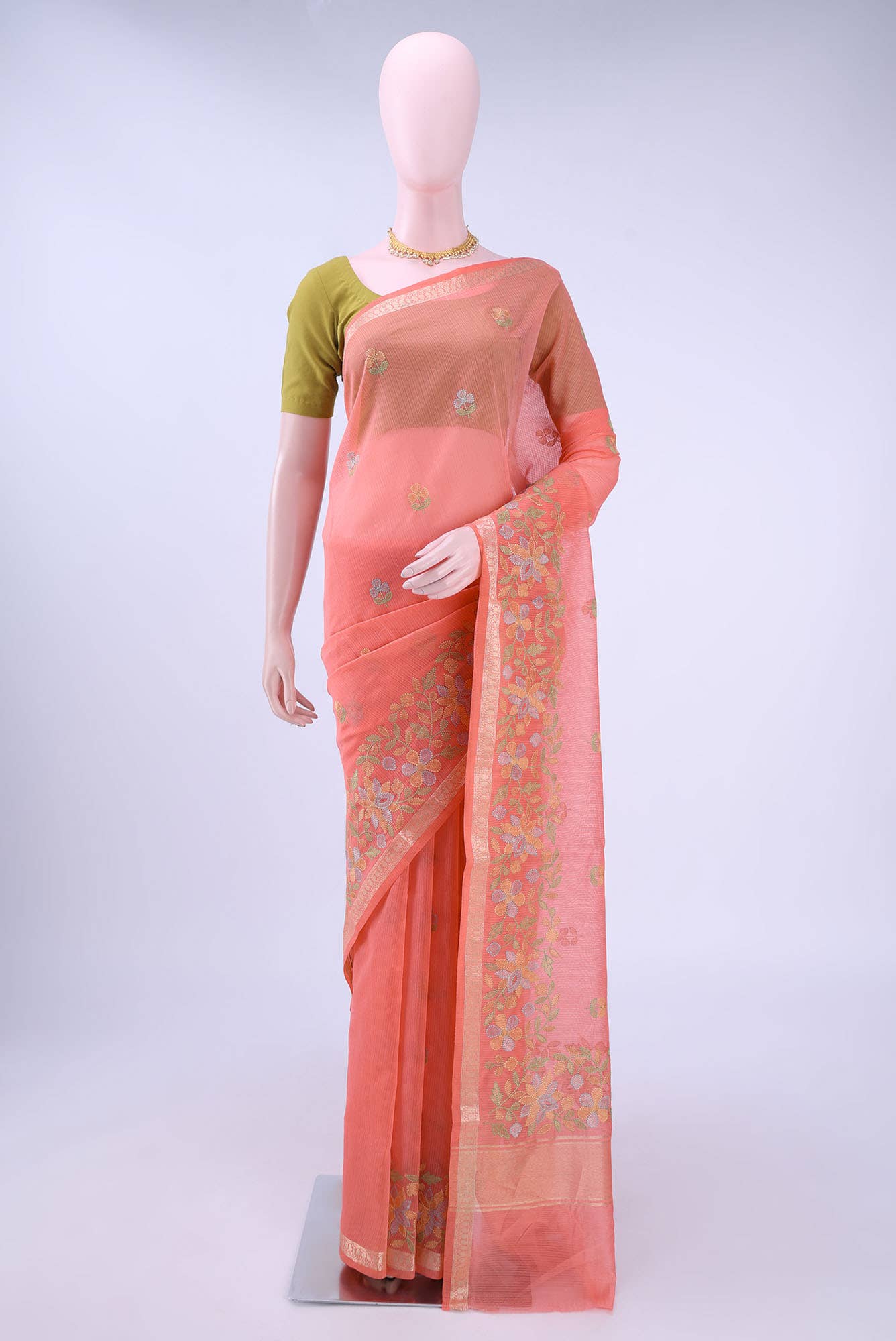 Rose pink Kota Cotton Saree