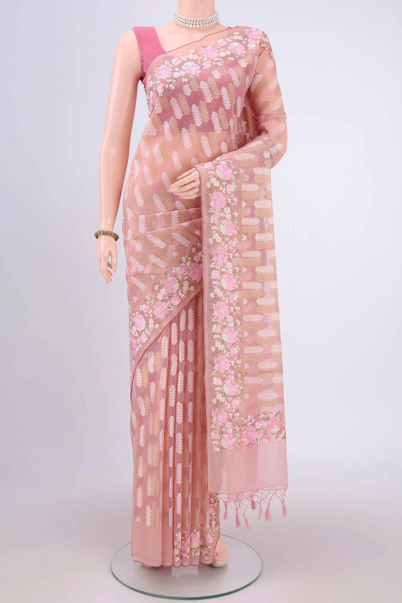Rose pink Kota Cotton Saree
