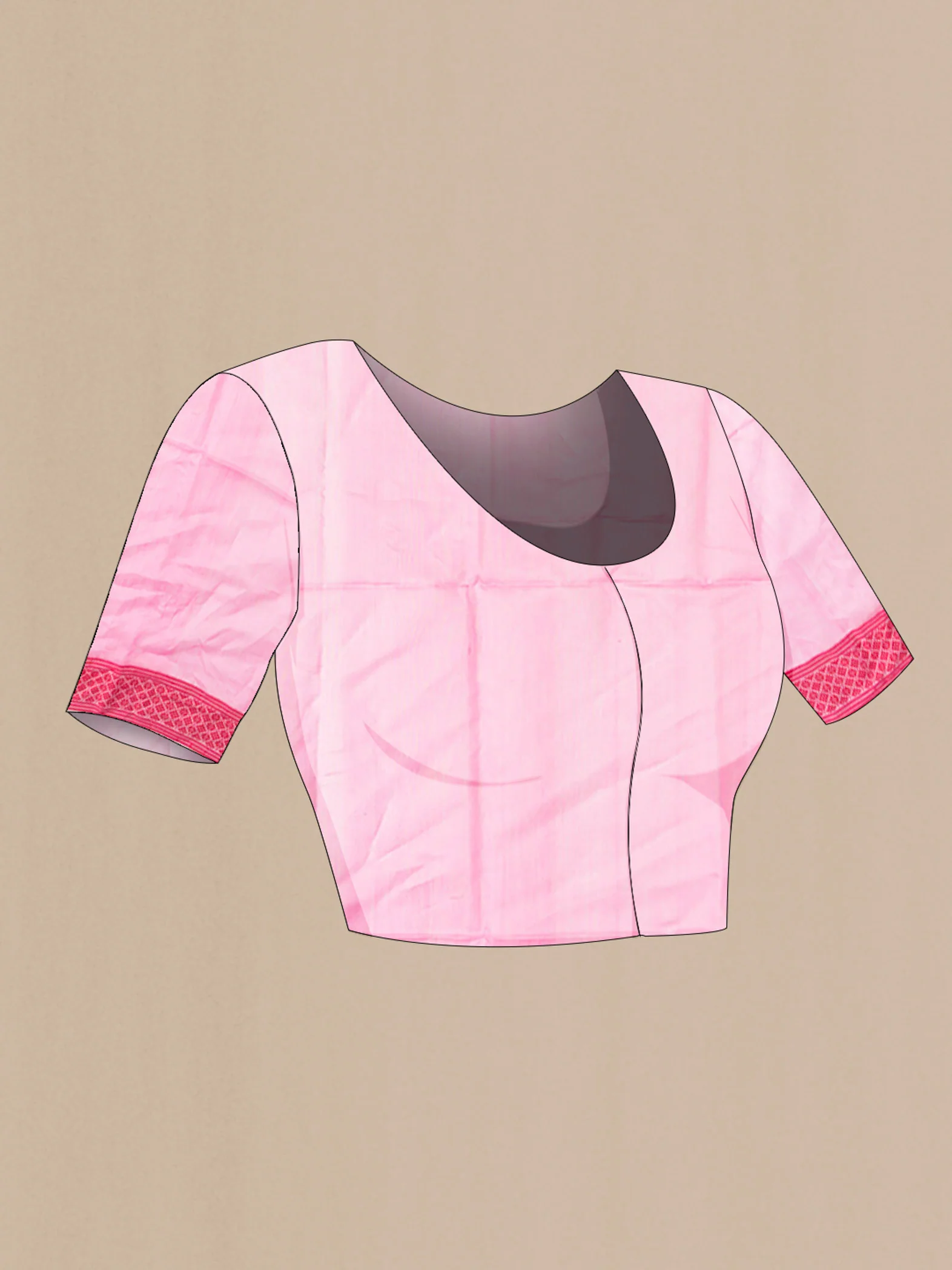 Rose pink Maheshwari Silk Cotton Saree - Image 2