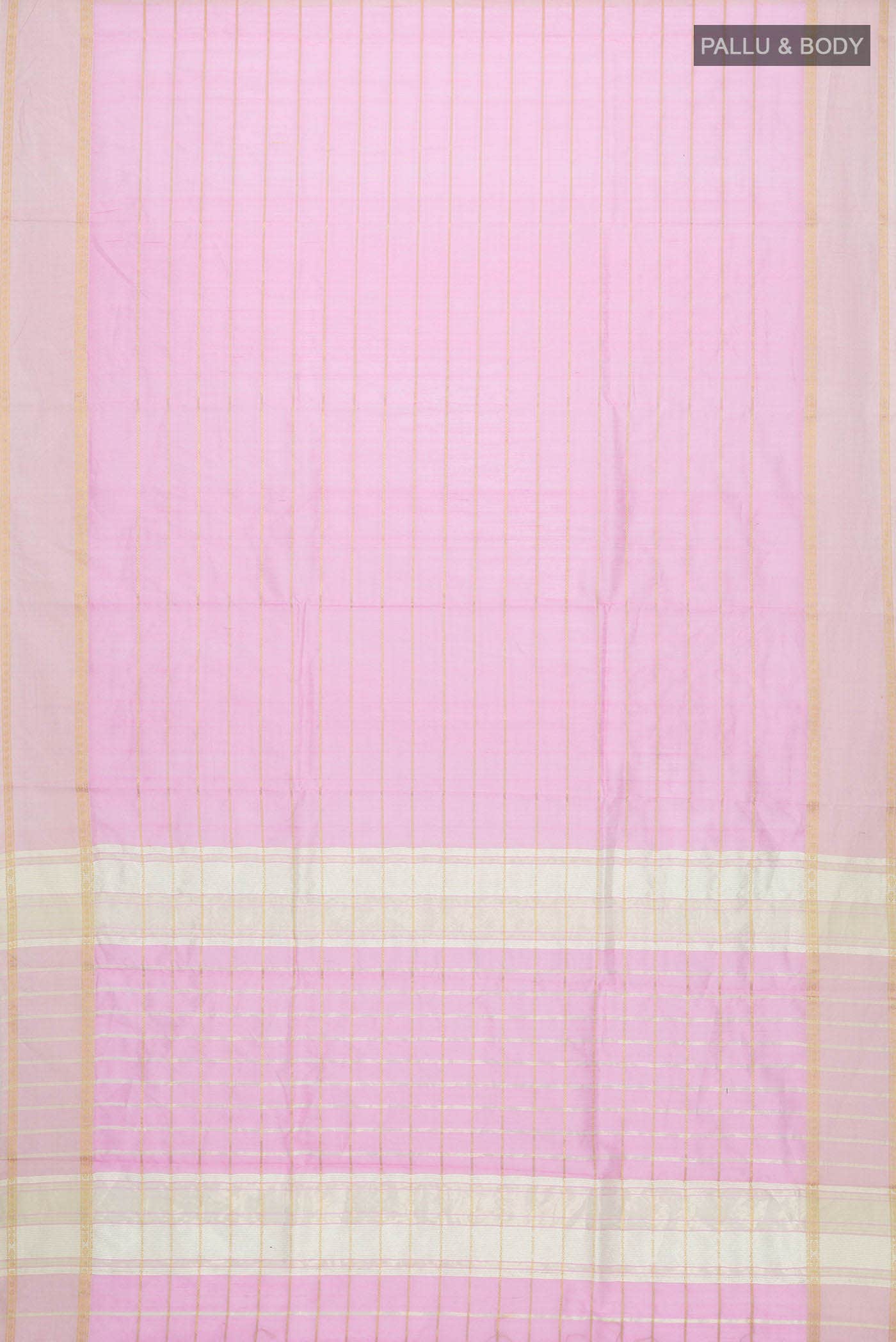 Rose pink Maheshwari Silk Cotton Saree - Image 2