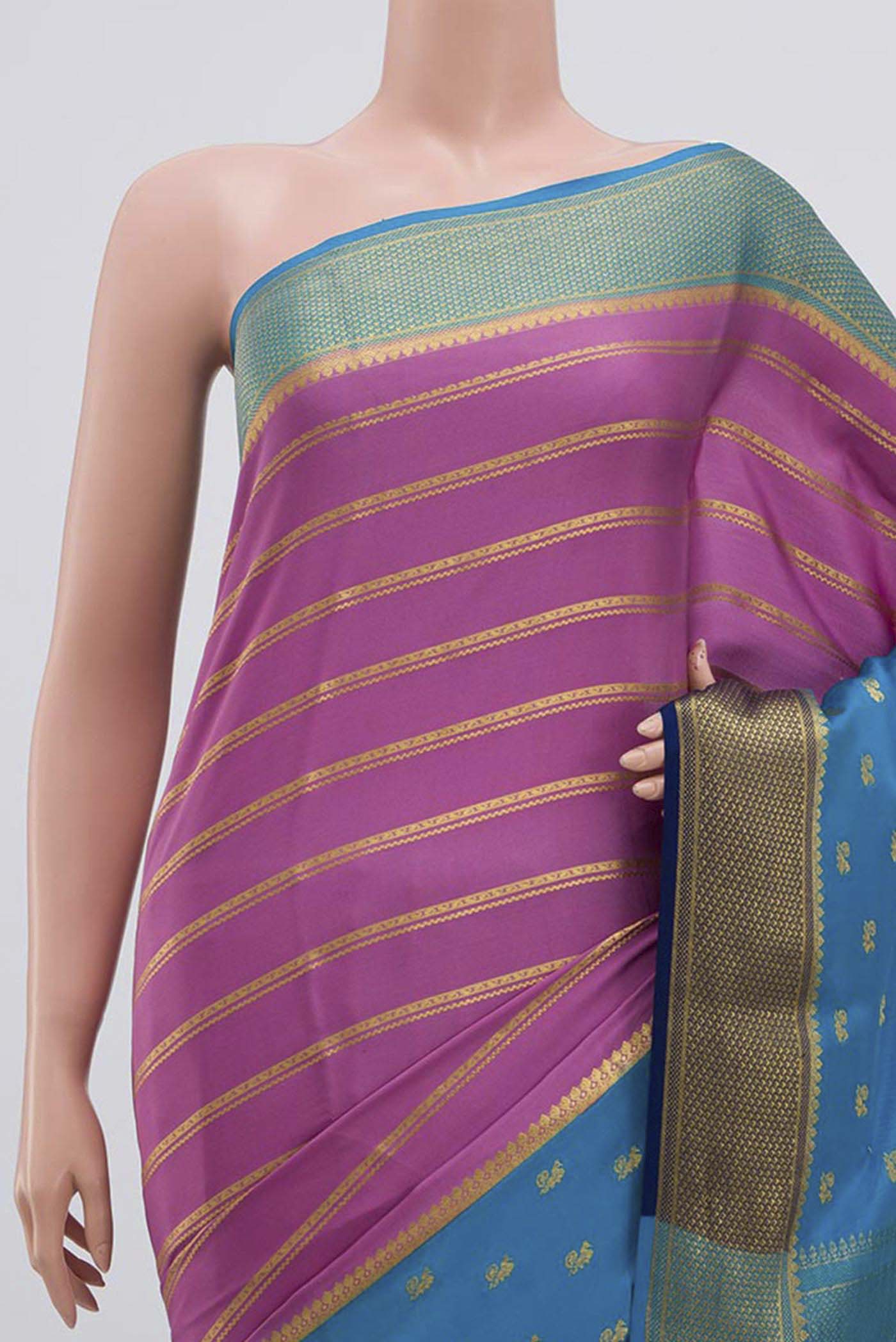 Lavender Mysore Crepe Saree - Image 2