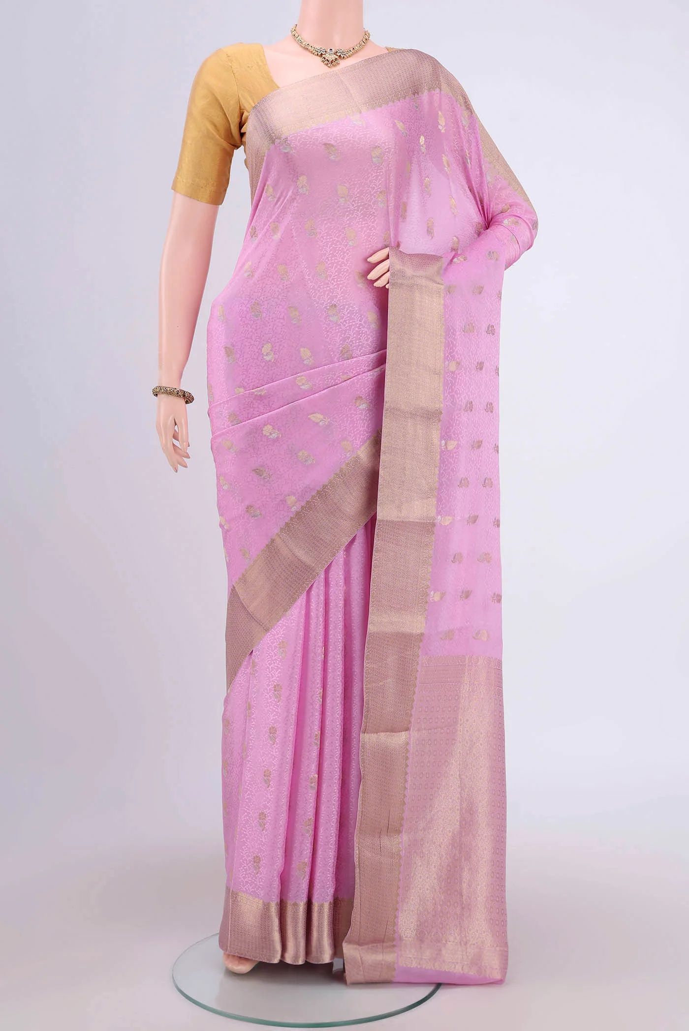 Lavender Mysore Crepe Saree