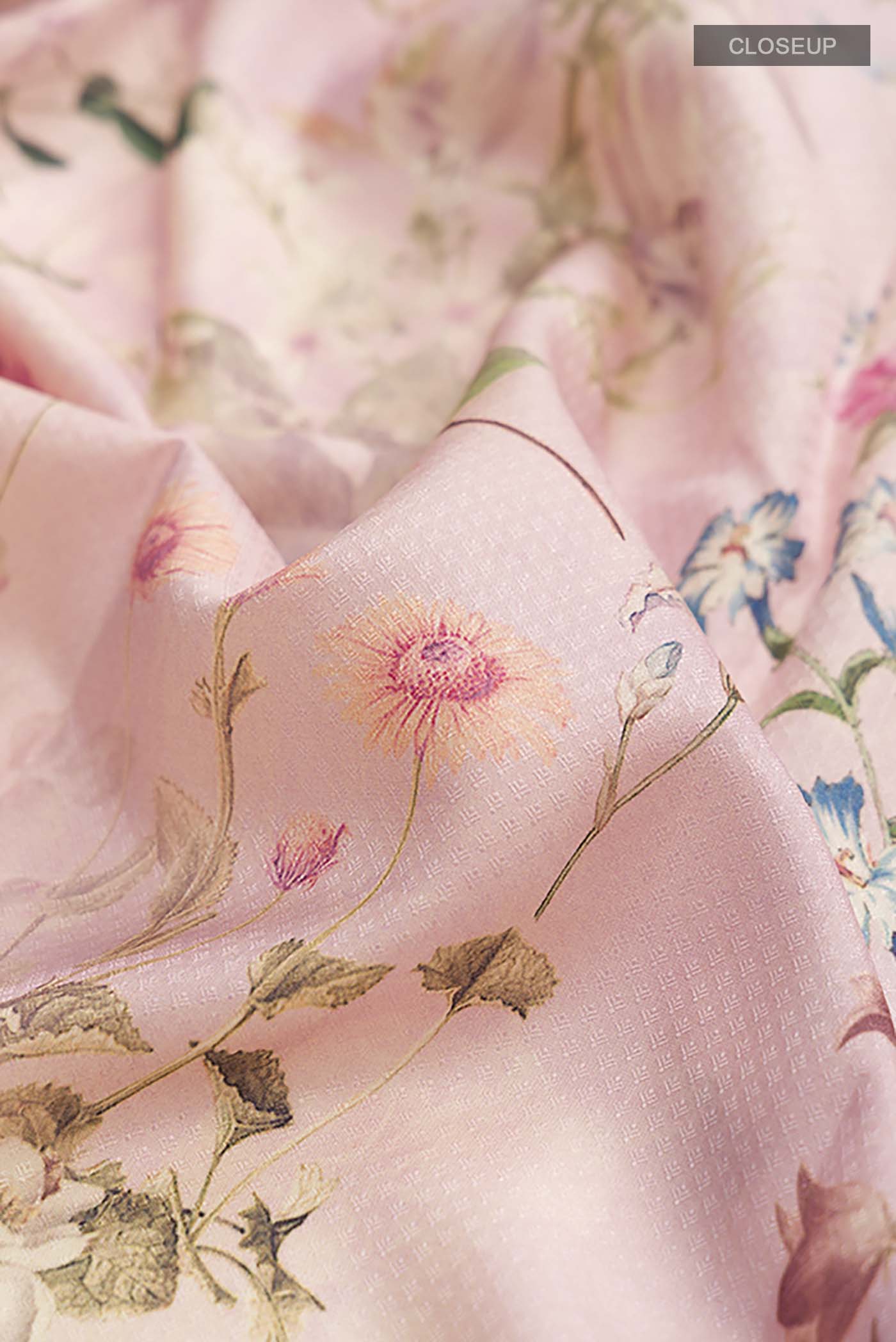 Rose pink Printed Silk Saree - Image 2