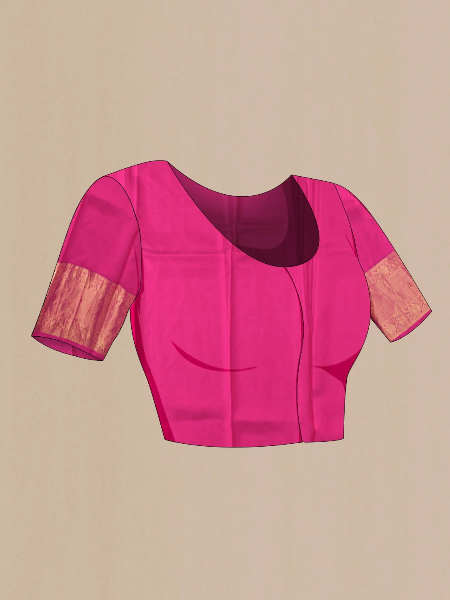 Rose pink Printed Silk Saree - Image 5