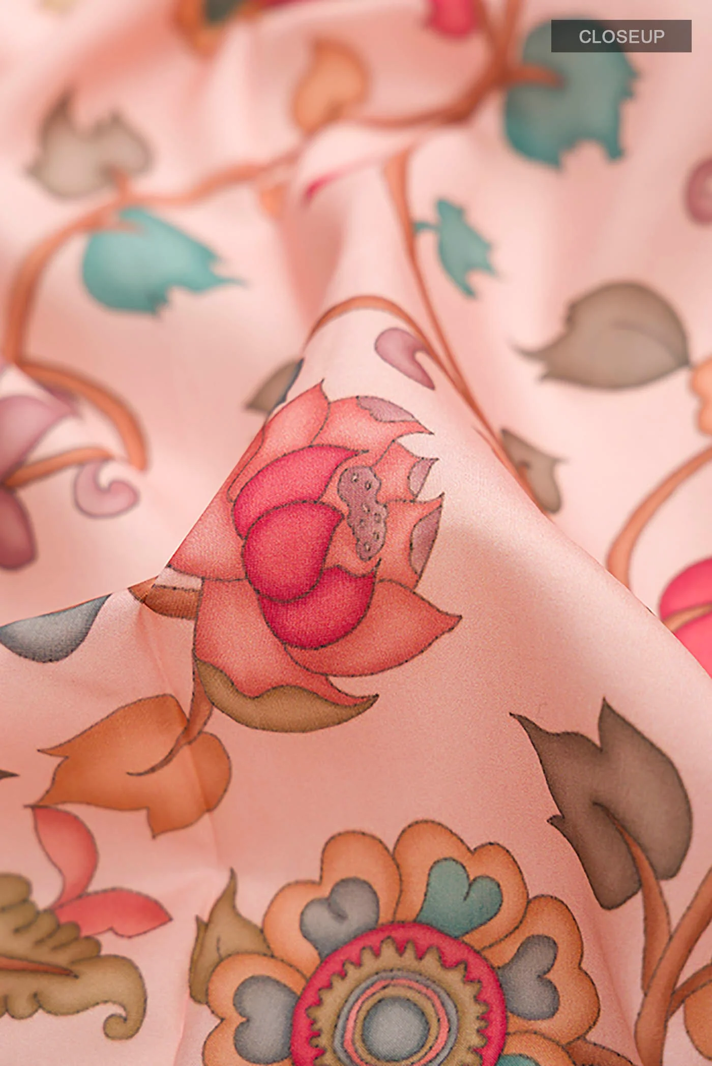 Rose pink Printed Silk Saree - Image 2