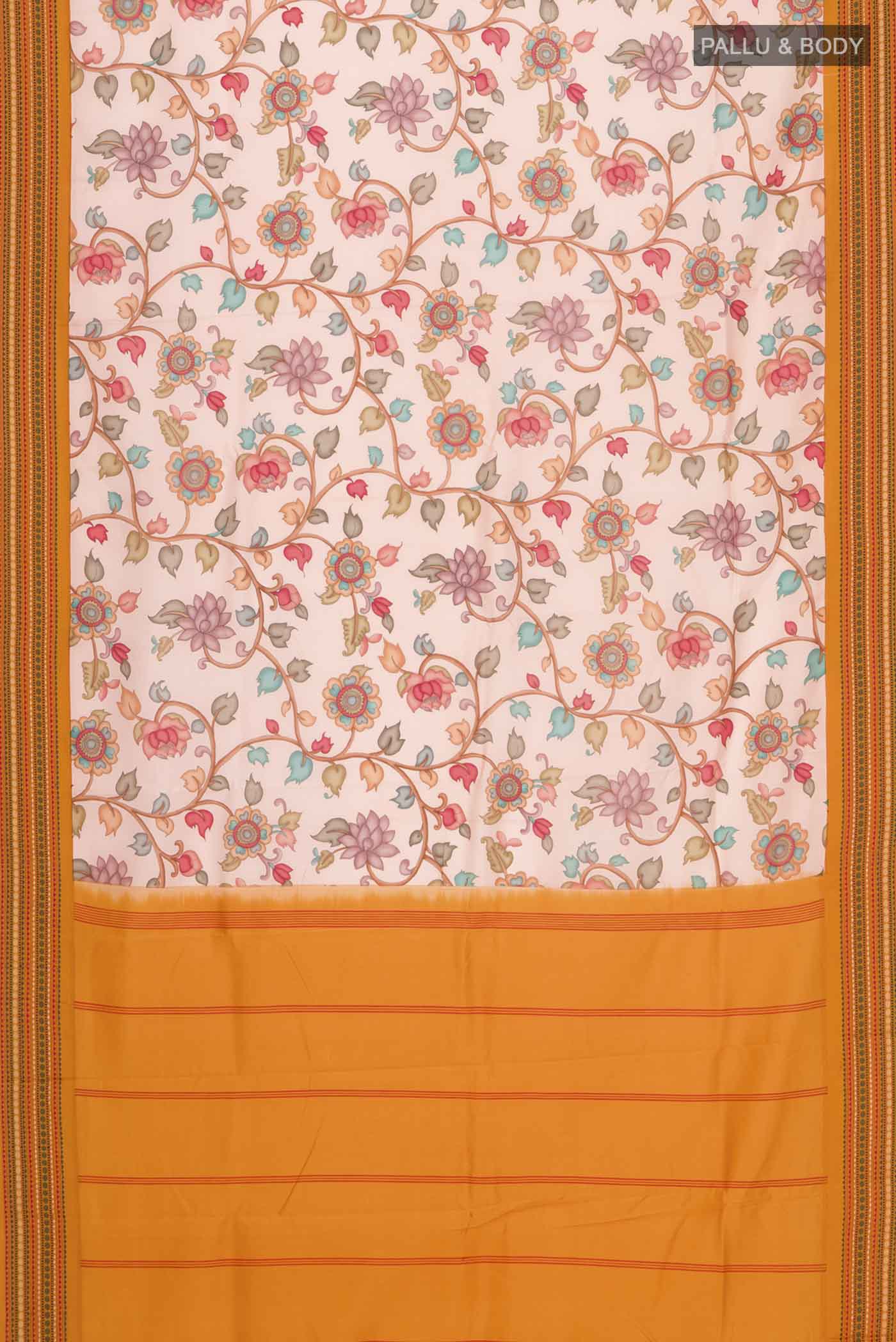 Rose pink Printed Silk Saree - Image 6