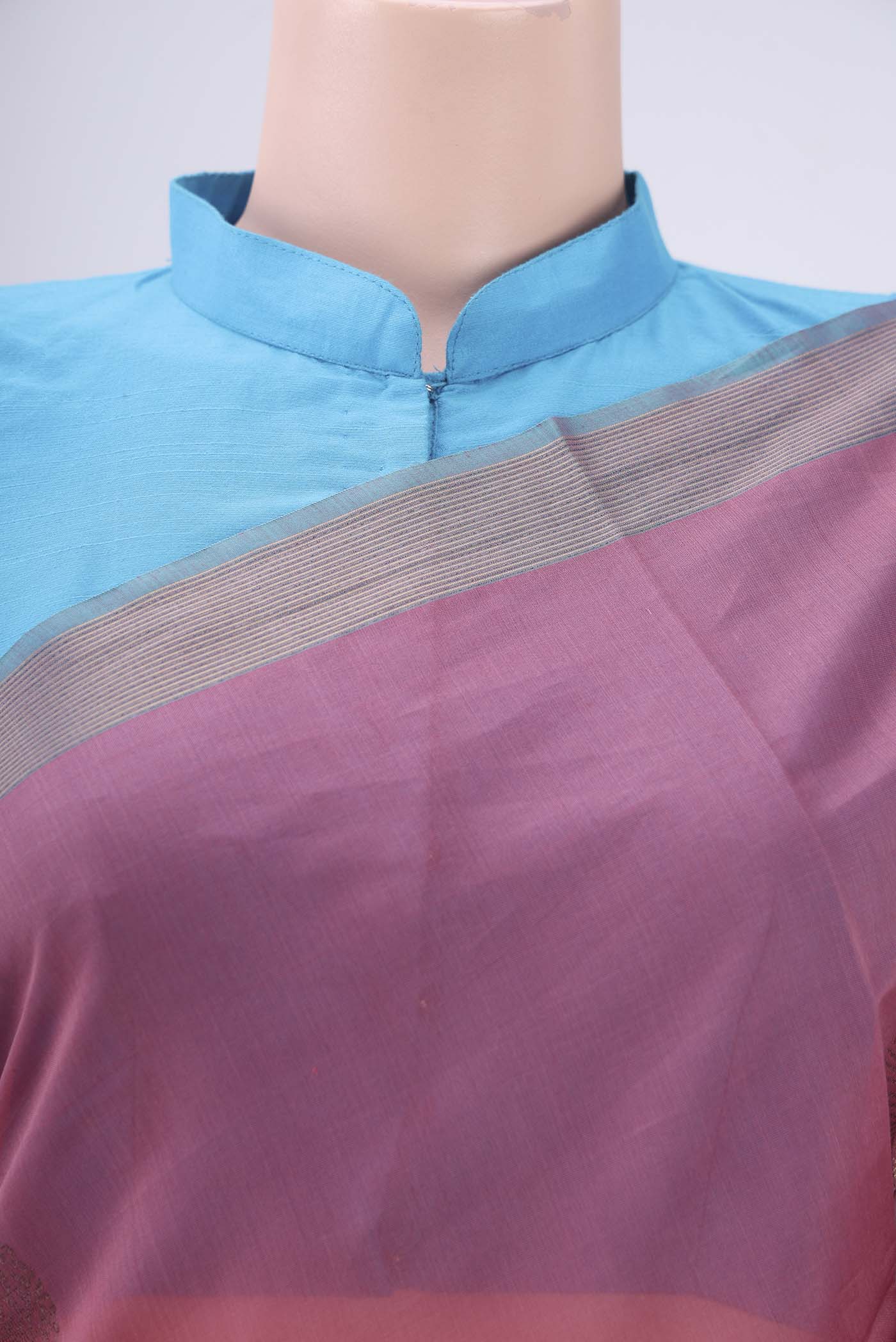 Rose pink Silk Cotton Saree - Image 2