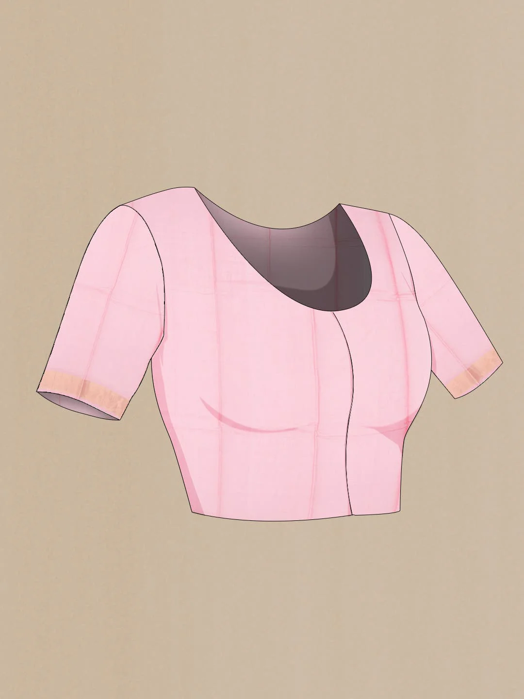 Rose pink Silk Cotton Saree - Image 3