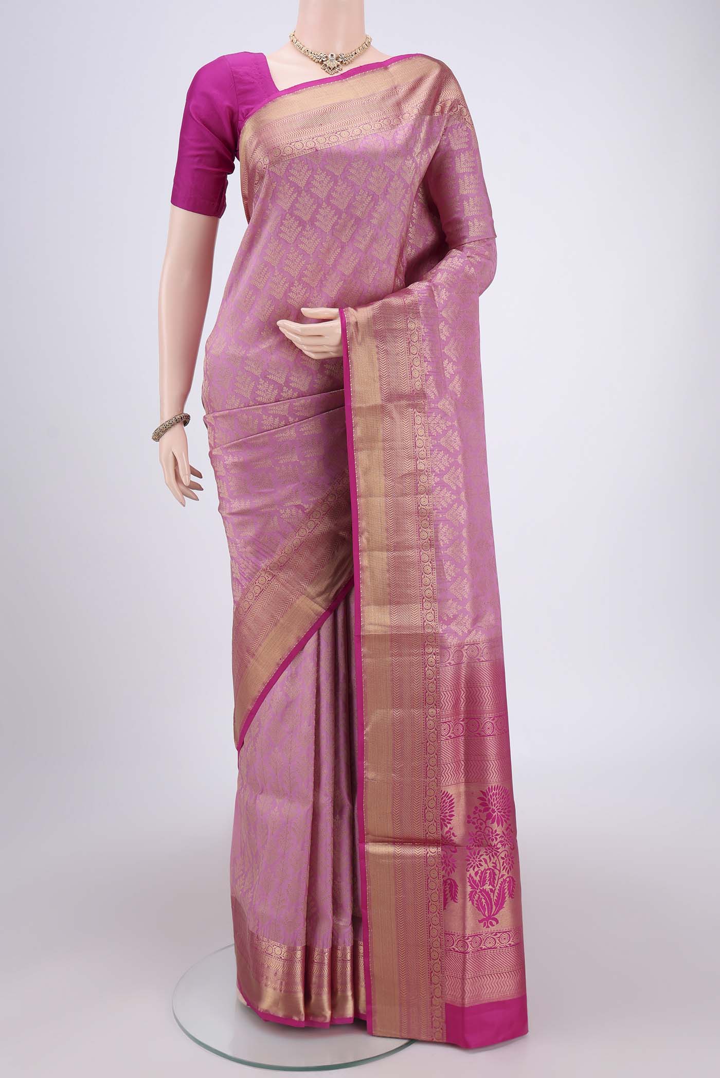 Rose pink Soft Silk Saree