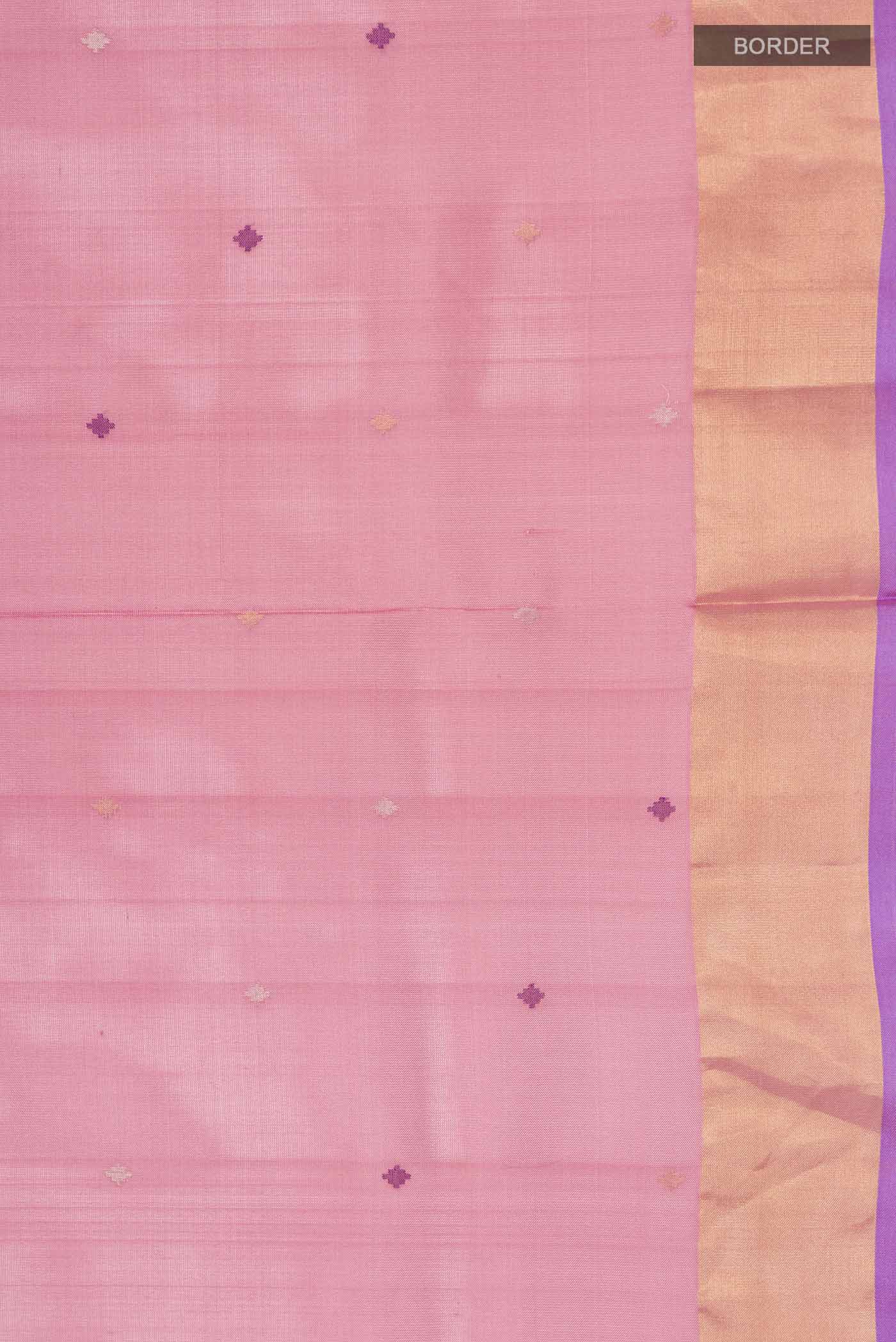 Rose pink Uppada Silk Saree - Image 3