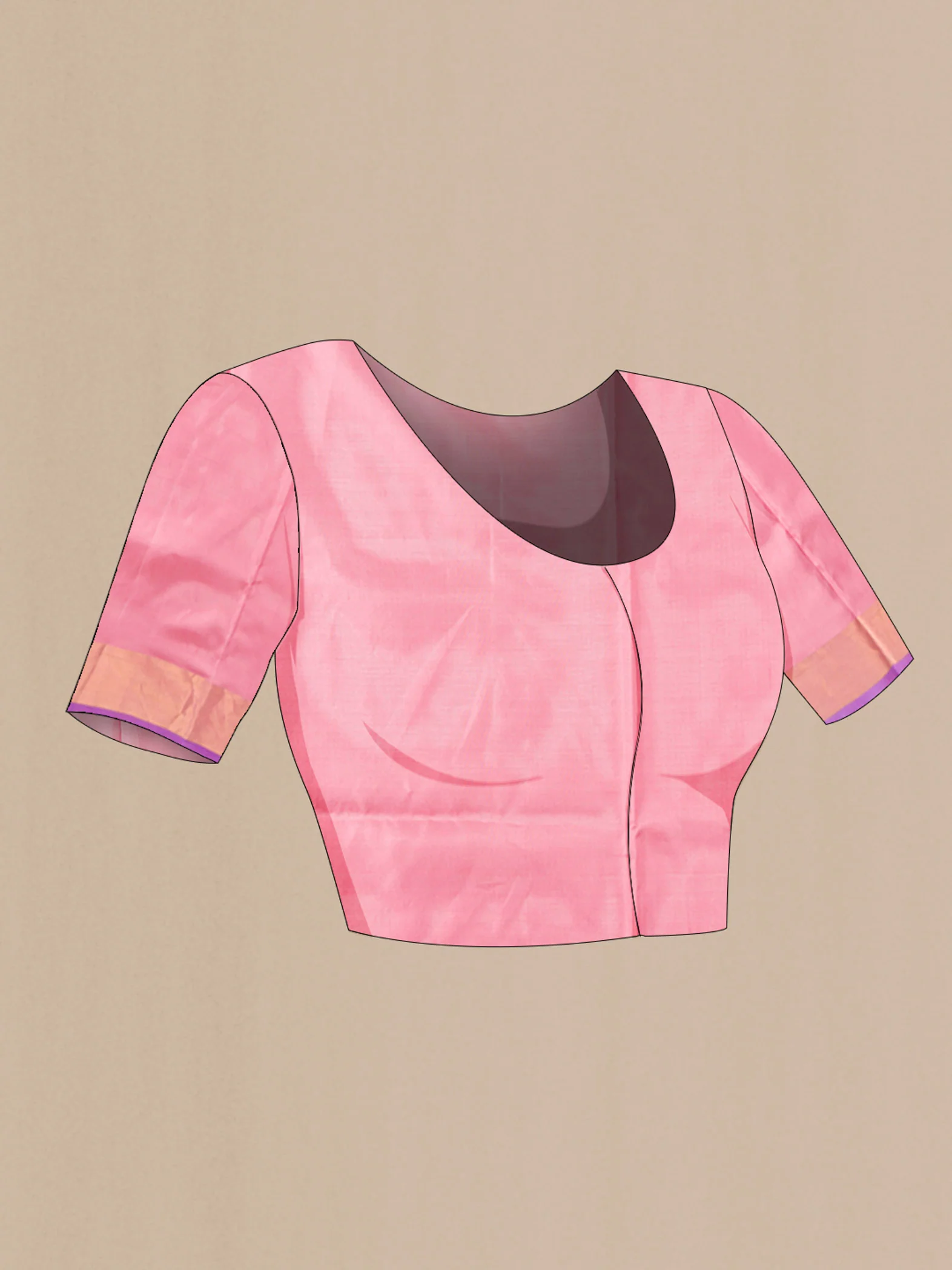 Rose pink Uppada Silk Saree - Image 5